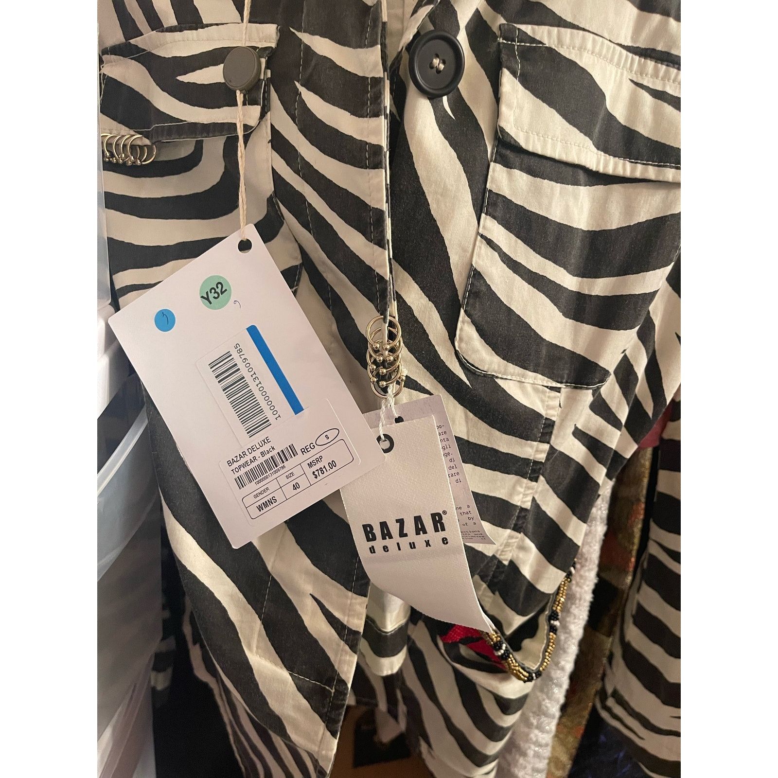 Other Bazar Deluxe, Zebra Print Blazer, NWT, Size 40 Size S / US 4 / IT 40 - 4 Thumbnail