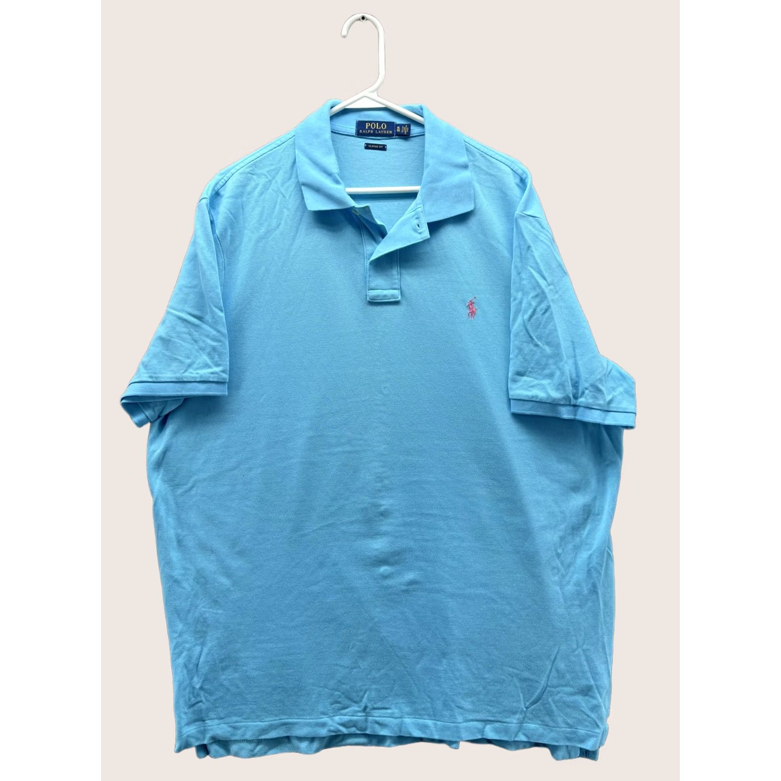Polo Ralph Lauren Polo Ralph Lauren Polo Shirt Mens XL Blue Solid Classic Fit Pony Logo Casual Shirt Size US XL / EU 56 / 4 - 1 Thumbnail