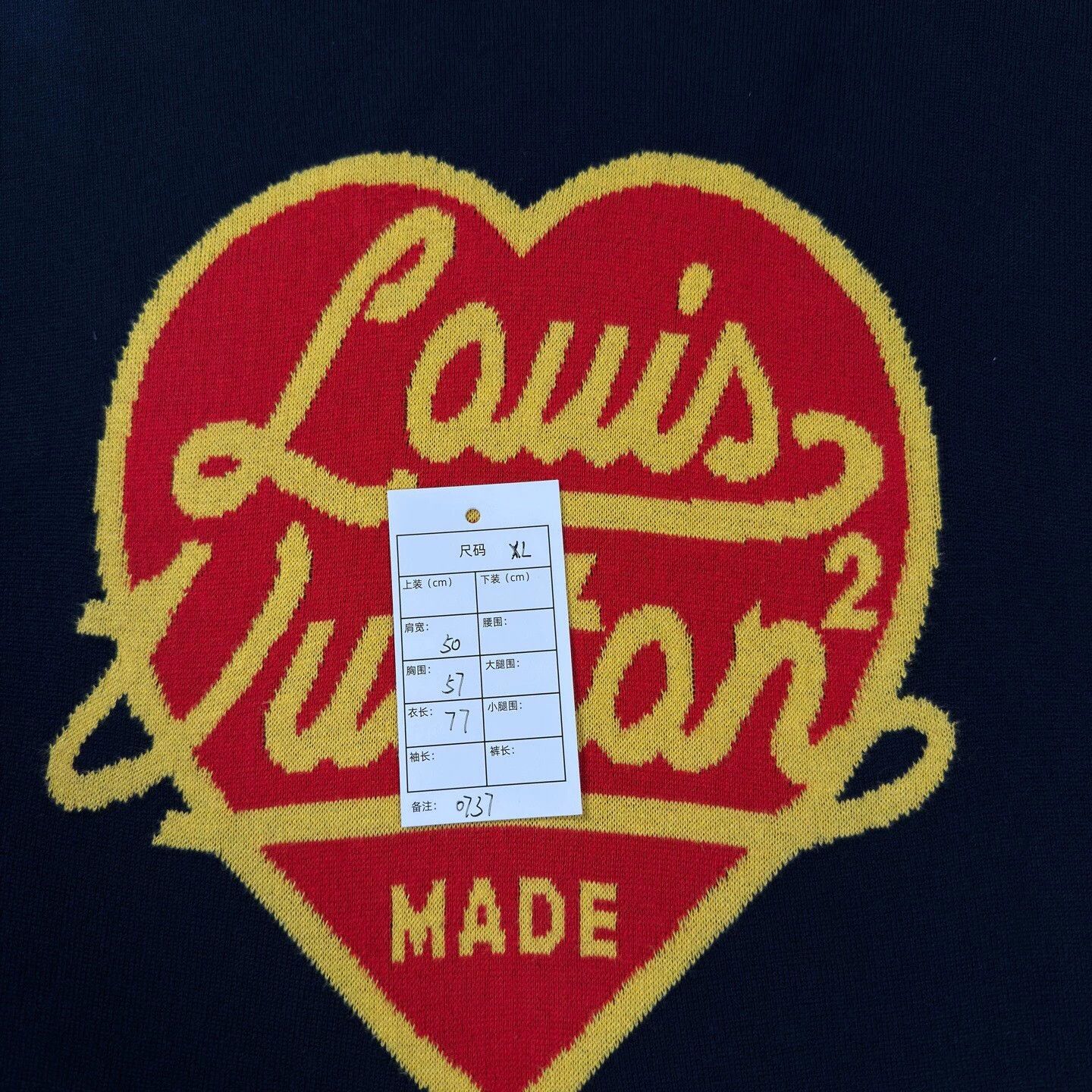 Louis Vuitton LV Nigo navy heart knit short-sleeve XL Size US XL / EU 56 / 4 - 5 Thumbnail