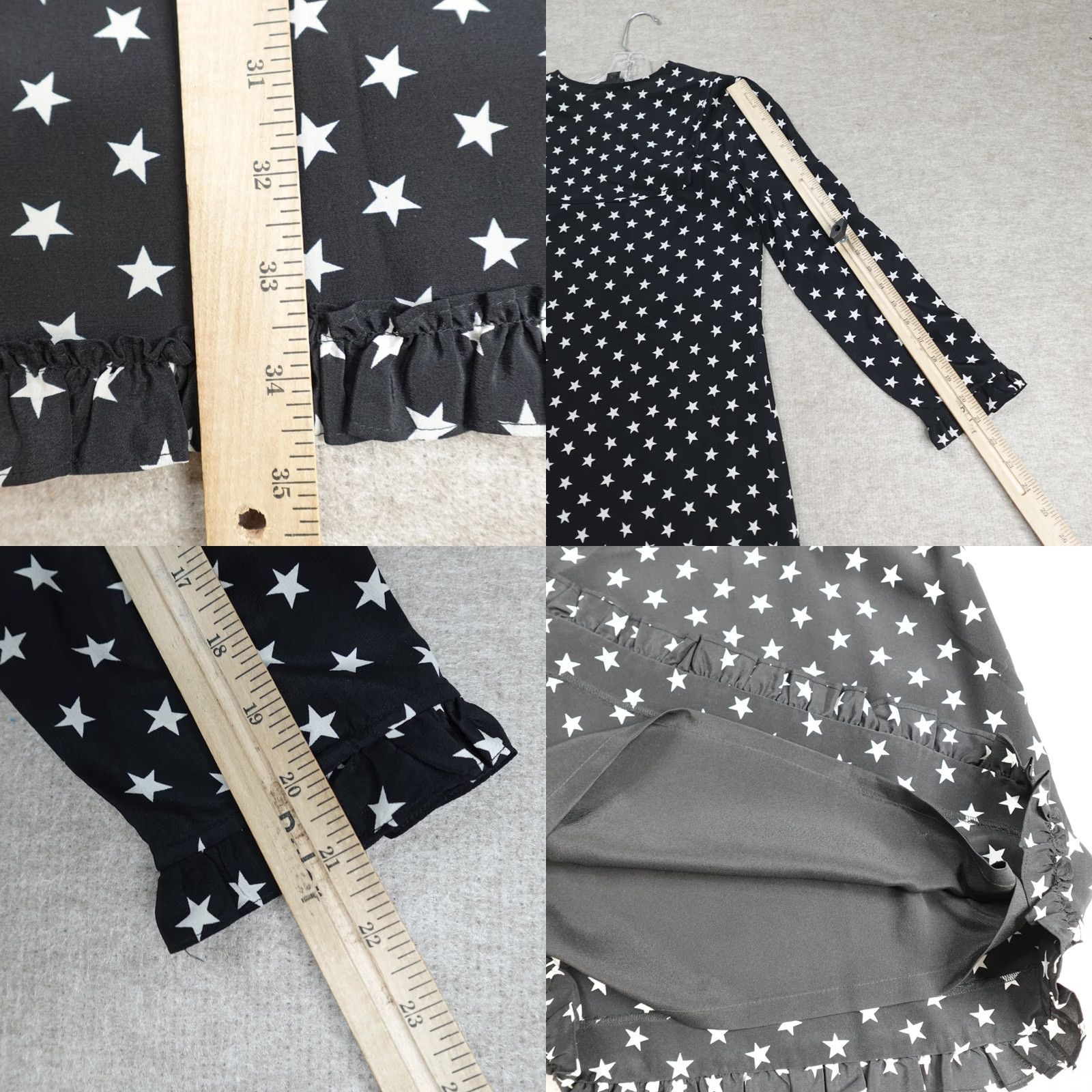 J.Crew J.CREW Womens Dress Black White Stars 100% Silk Size 2 Size XS / US 0-2 / IT 36-38 - 8 Thumbnail