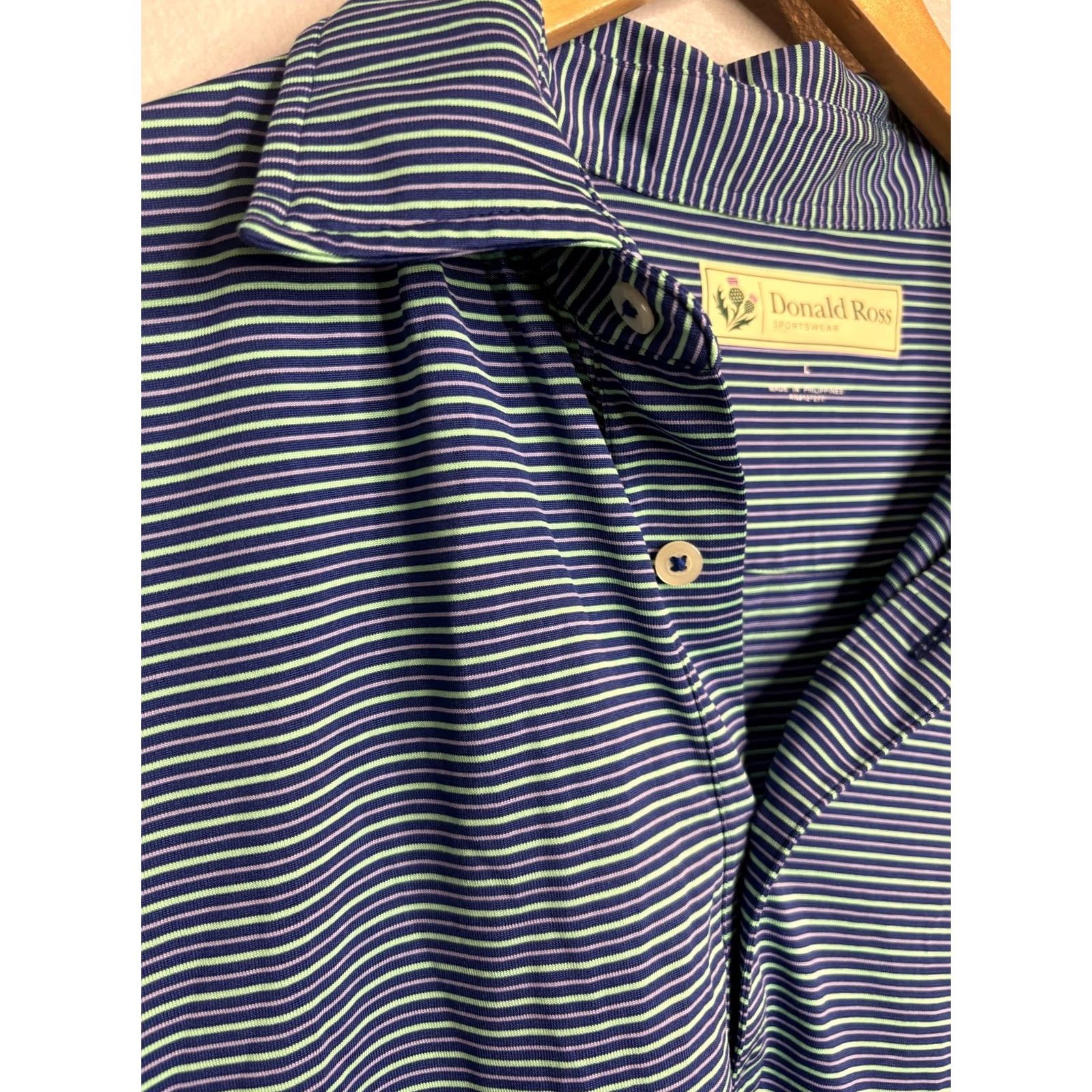 Vintage Donald Ross Polo Shirt Mens L Oak Hill Golf Club Striped Golf Size US L / EU 52-54 / 3 - 4 Thumbnail