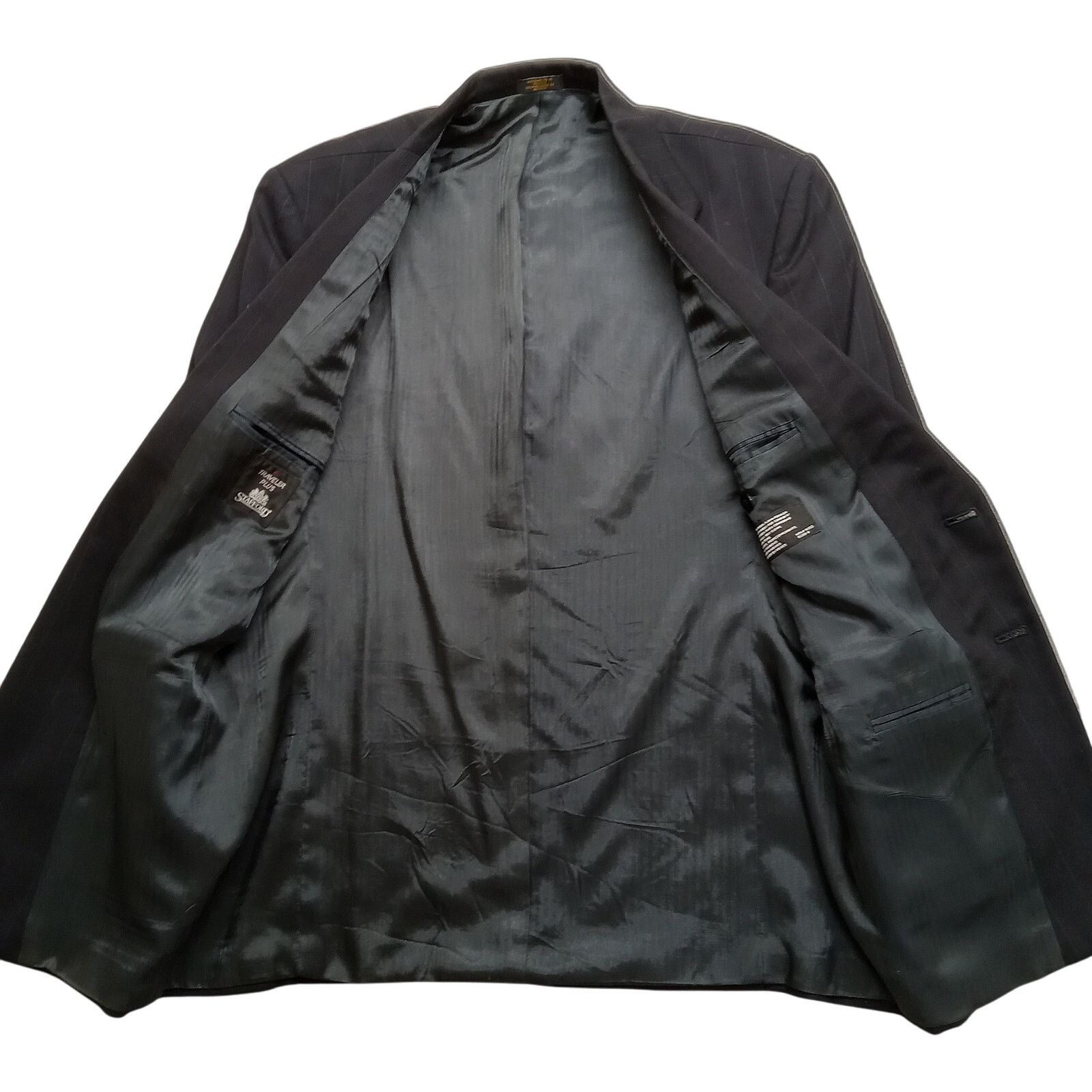 Stafford Stafford Suit Jacket Mens 40R Mens Black 2 Button Wool Blend Size 40R - 2 Thumbnail