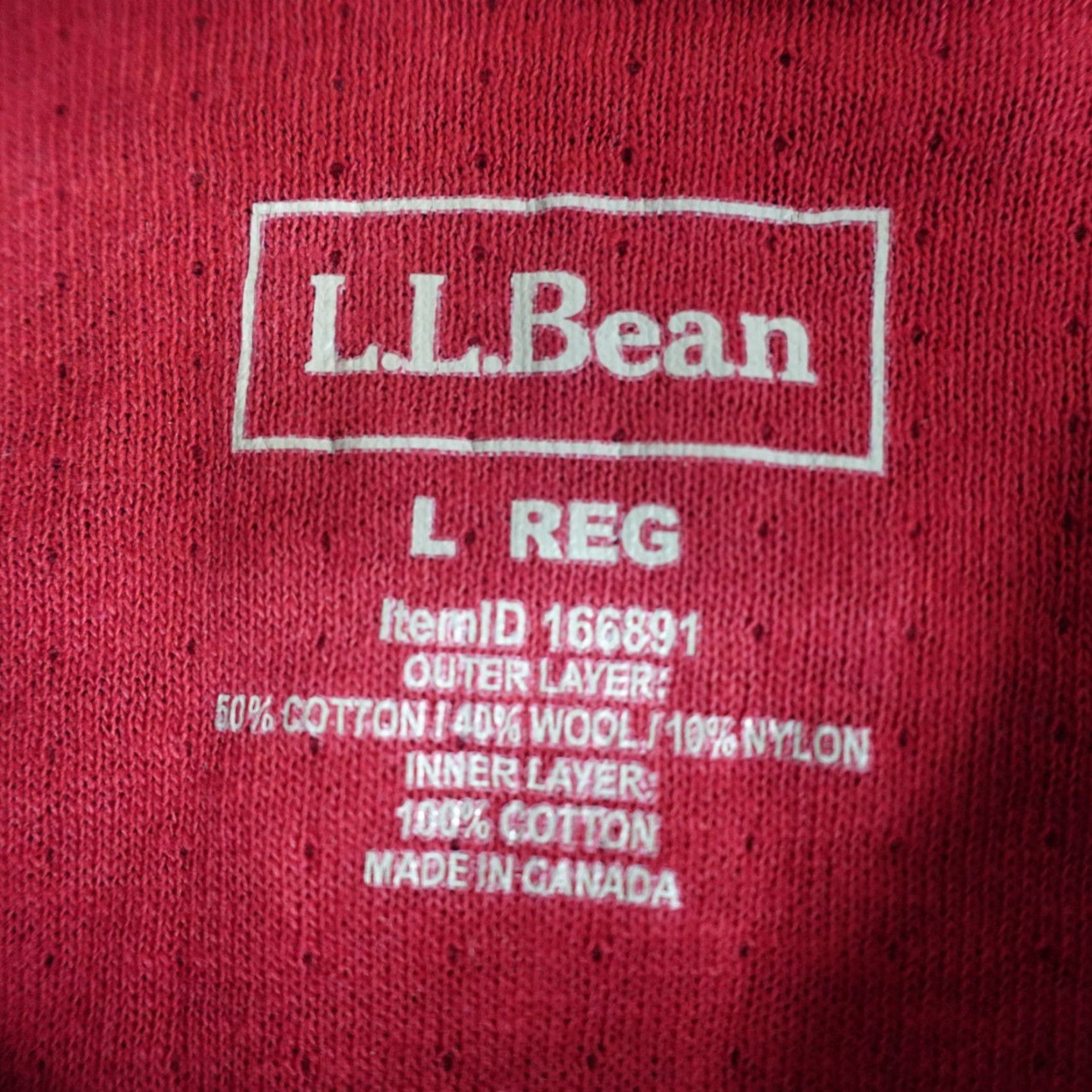 Vintage LL Bean Mens Shirt Large Red Henley River Guide Wool Blend Size US L / EU 52-54 / 3 - 2 Thumbnail