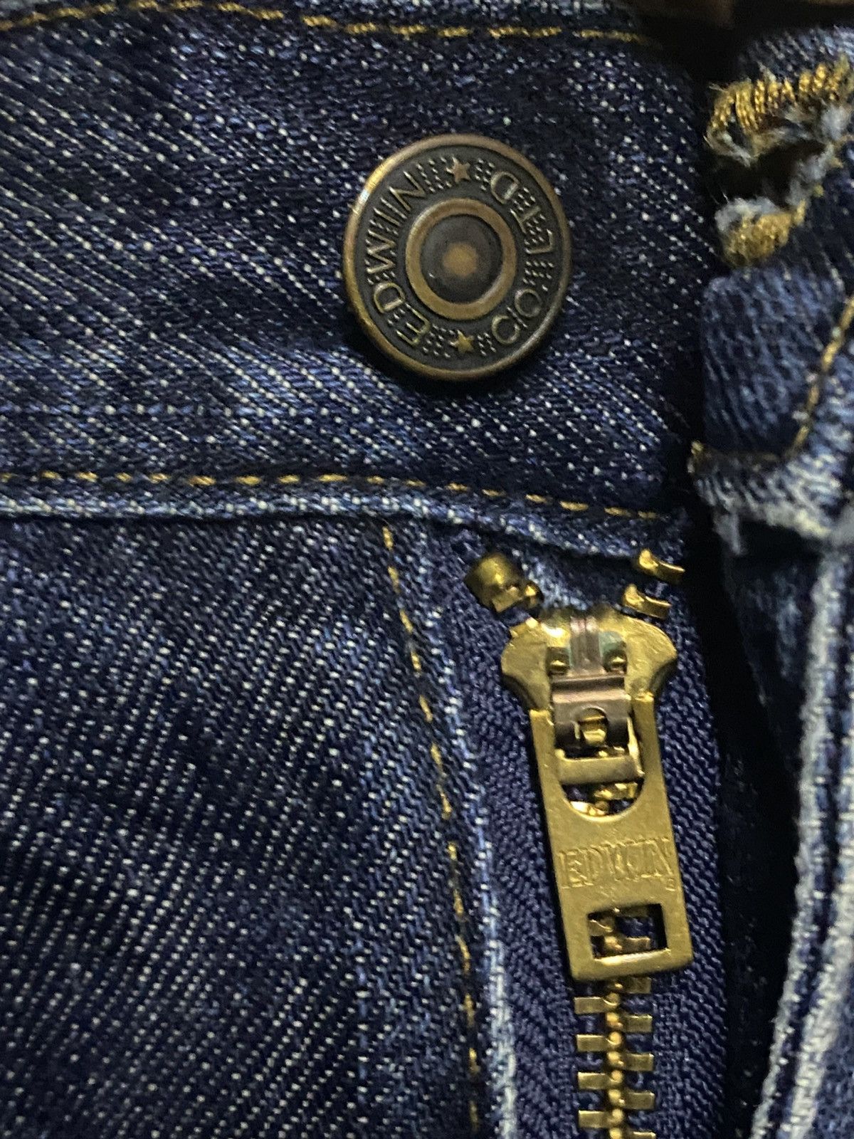 Japanese Brand Vintage Edwin 404 International Basic Blue Wash Loose Jeans Size US 30 / EU 46 - 10 Thumbnail
