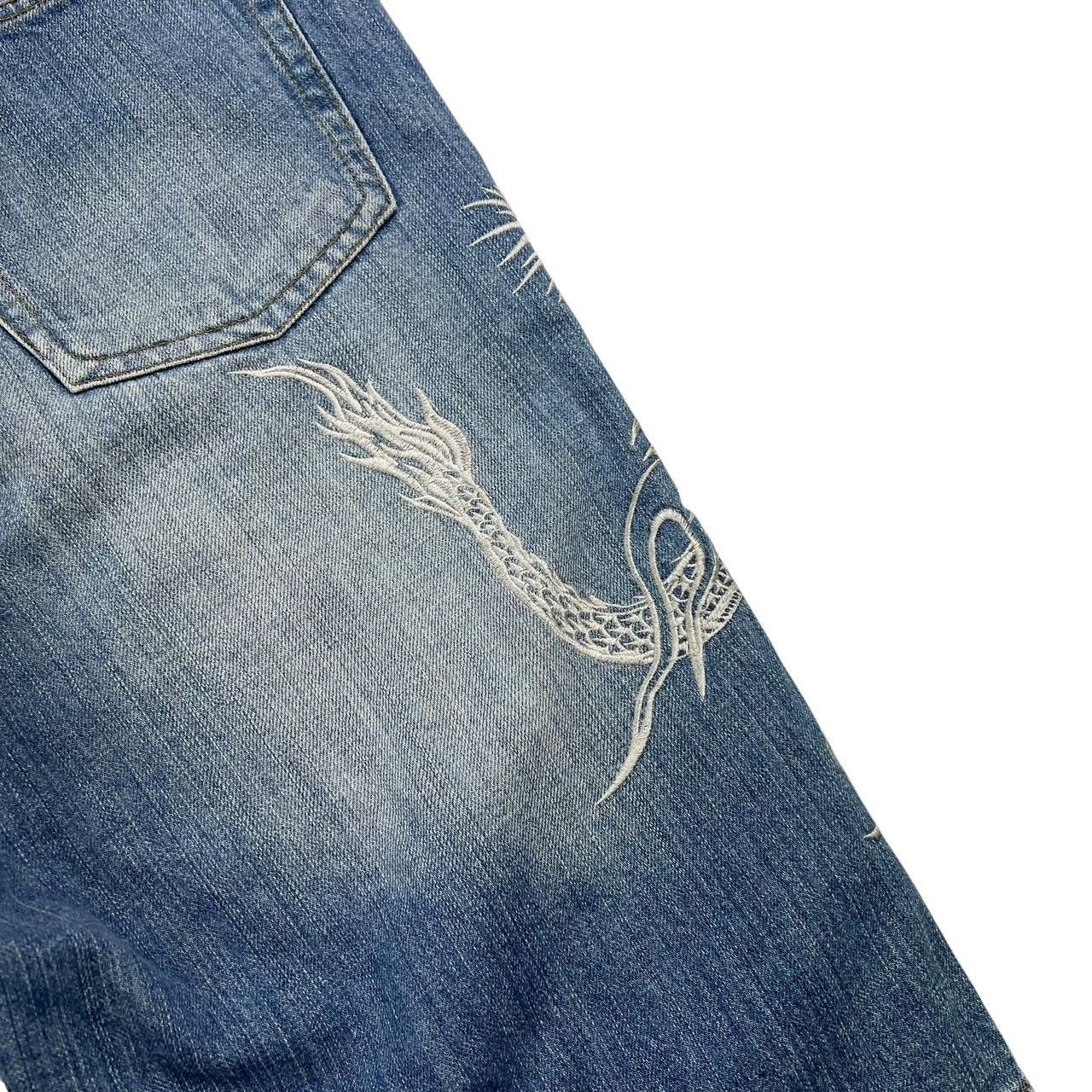 Karakuri Tamashii Vintage Karakuri Embroidered Dragon Denim Shorts - Waist 38 Size US 38 / EU 54 - 4 Thumbnail