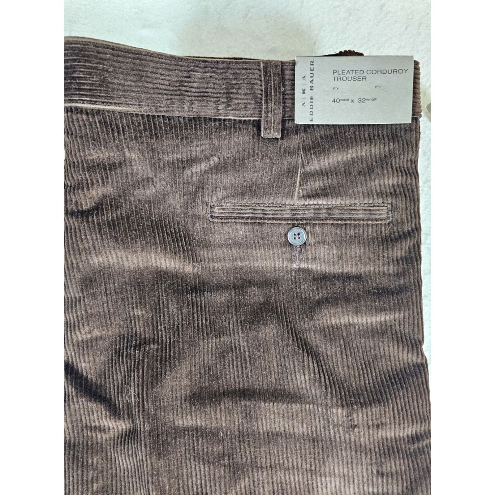 Eddie Bauer VINTAGE Eddie Bauer Corduroy Pants Mens 40x32 Pleated Cuffed Brown Y2K 90s Size US 40 / EU 56 - 2 Thumbnail