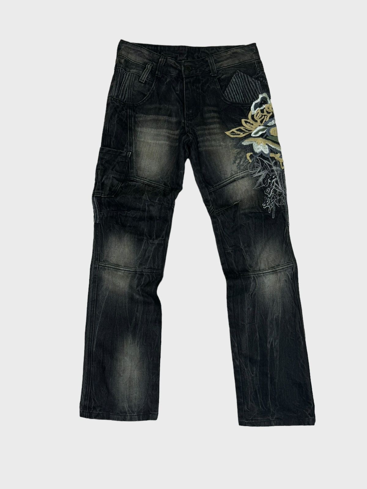 If Six Was Nine i2N Jeans Floral Motive Embroidered Acid Wash Denim Size US 28 / EU 44 - 1 Thumbnail