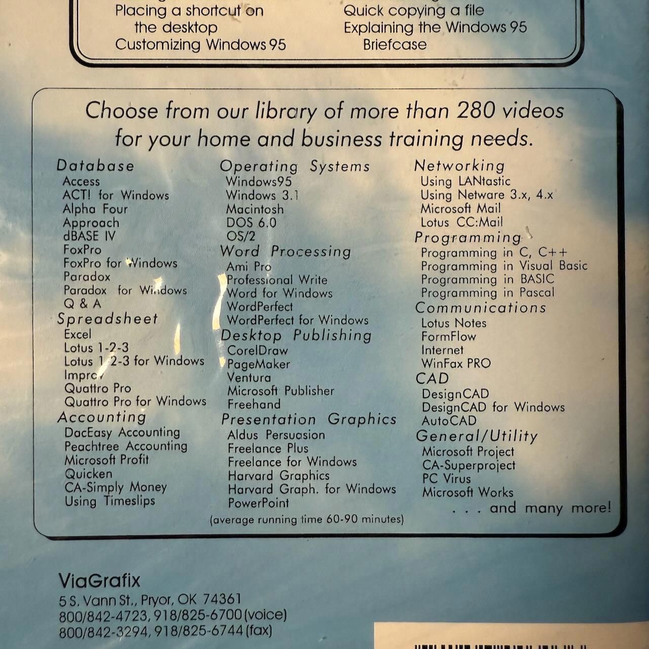 Other RARE ViaGrafix Learning Windows 95 Secrets VHS CIB Size ONE SIZE - 5 Thumbnail