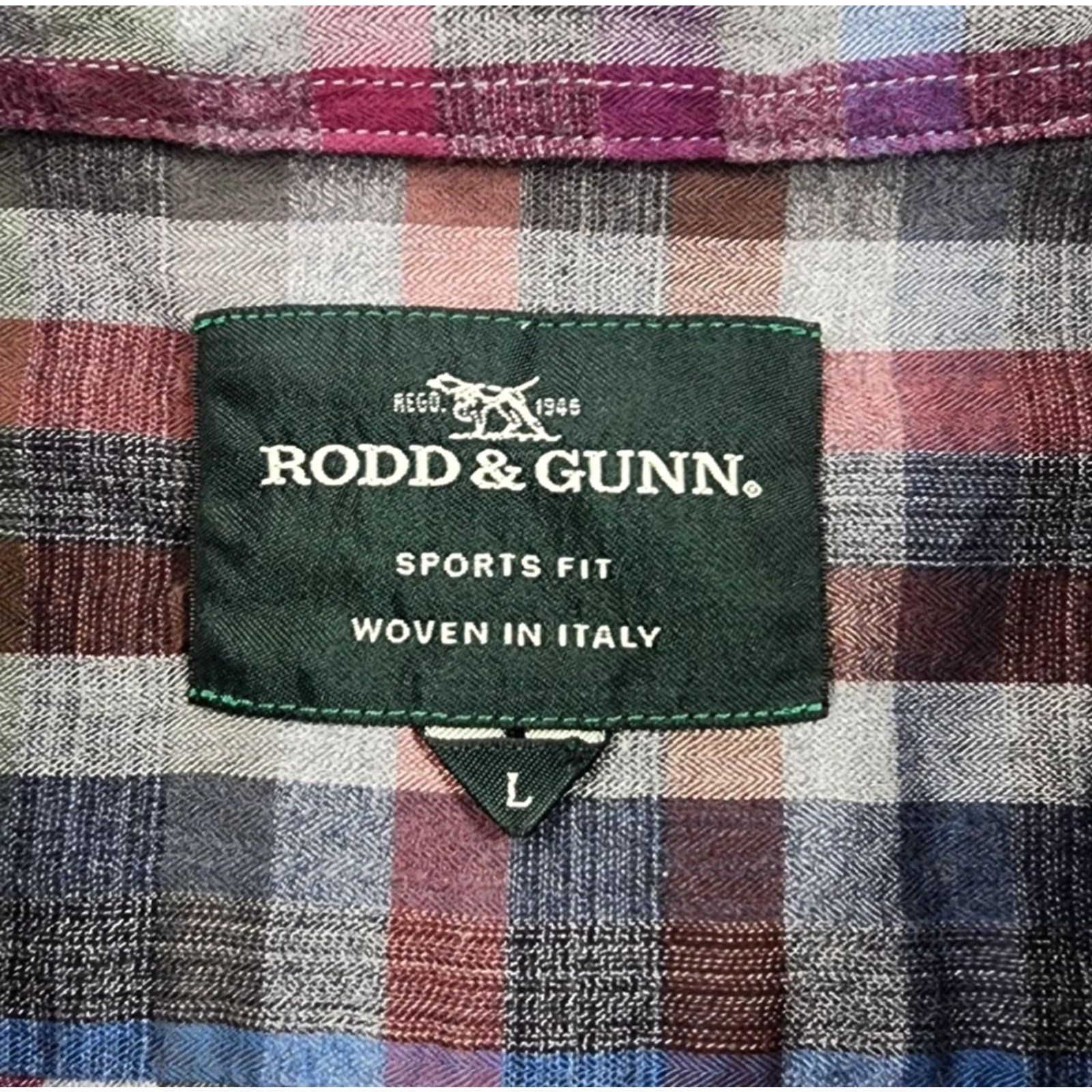 Rodd & Gunn Rodd & Gunn Shirt Mens Large Multicolor Plaid Button-Up Italy Cotton Size US L / EU 52-54 / 3 - 5 Thumbnail