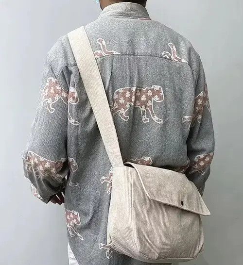 Japanese Brand Fashion corduroy shoulder bag messenger bag Size ONE SIZE - 3 Thumbnail
