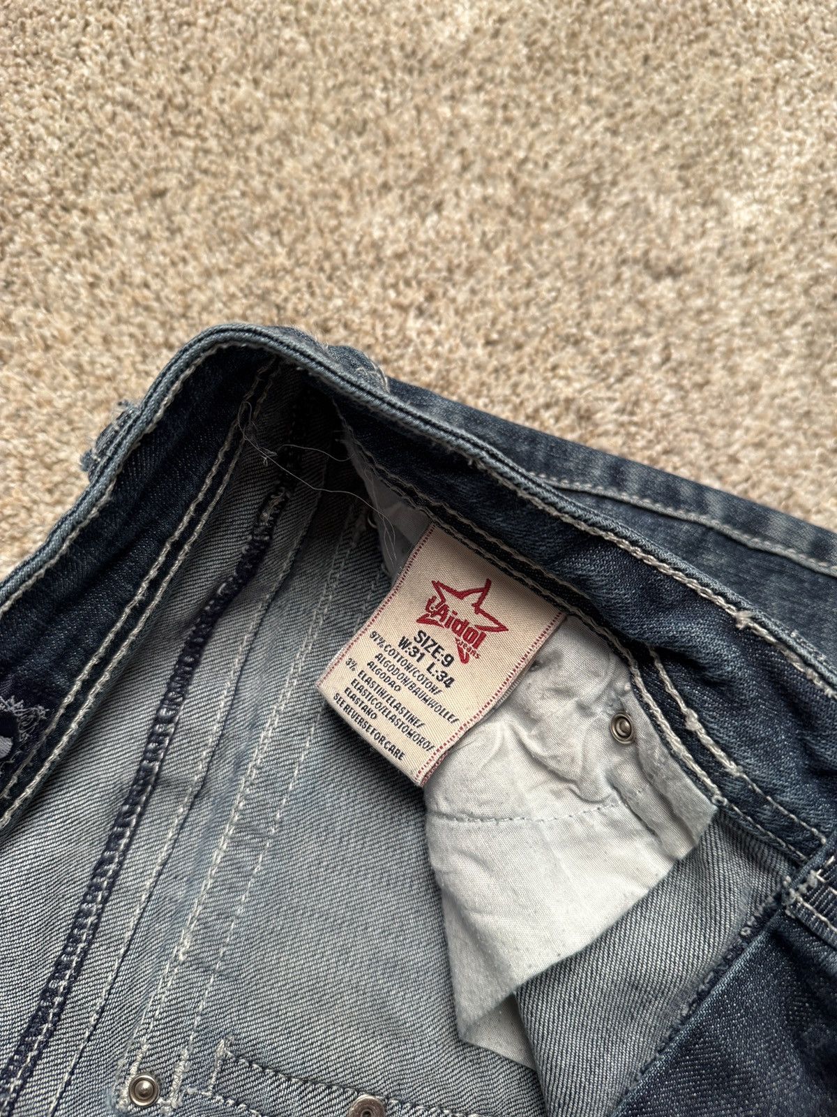 Other LA IDOL “CRYSTAL BUTTON FLAP” BOOTCUT DENIM Size US 28 / EU 44 - 6 Thumbnail