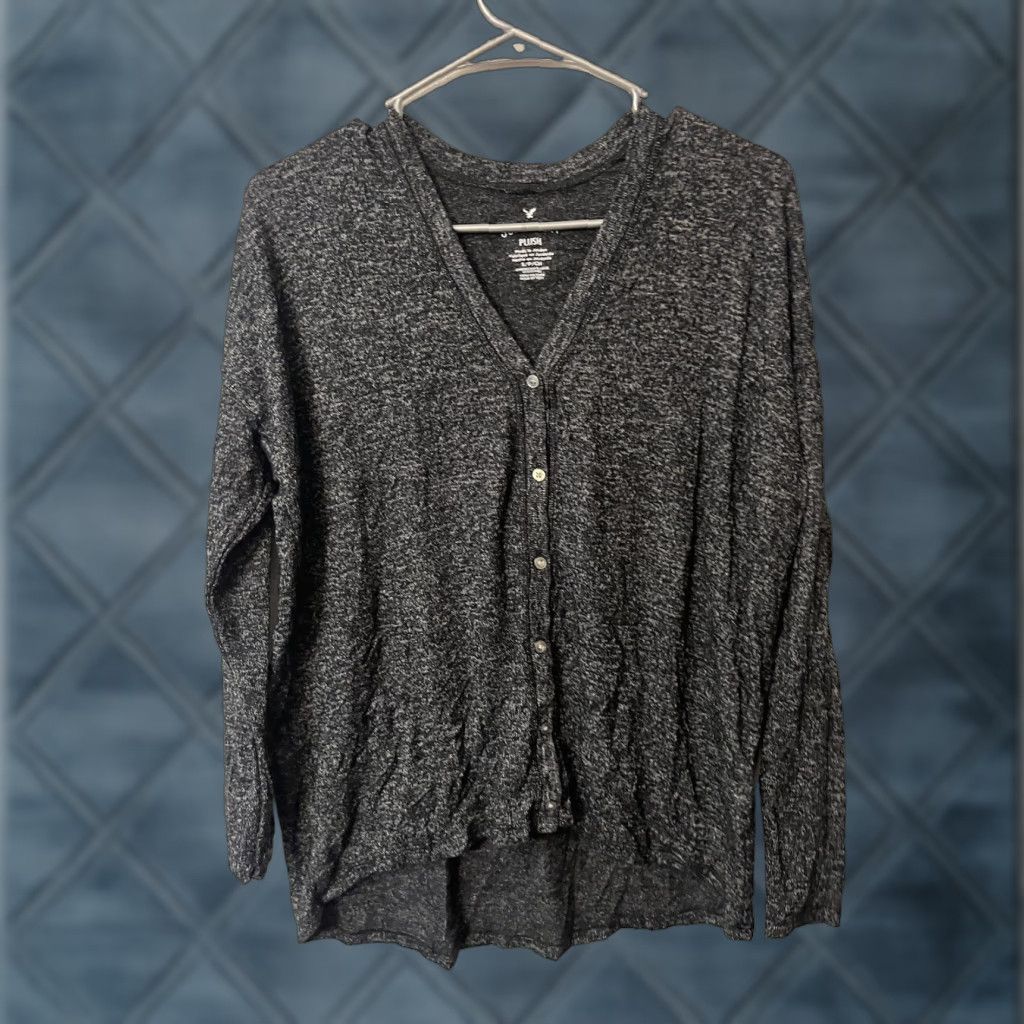 American Eagle Outfitters American Eagle Outfitters Cardigan Sweater Womens Small S Gray Tri-Blend Soft Plush Cardigan Sweater Mens? Size S / US 4 / IT 40 - 1 Thumbnail