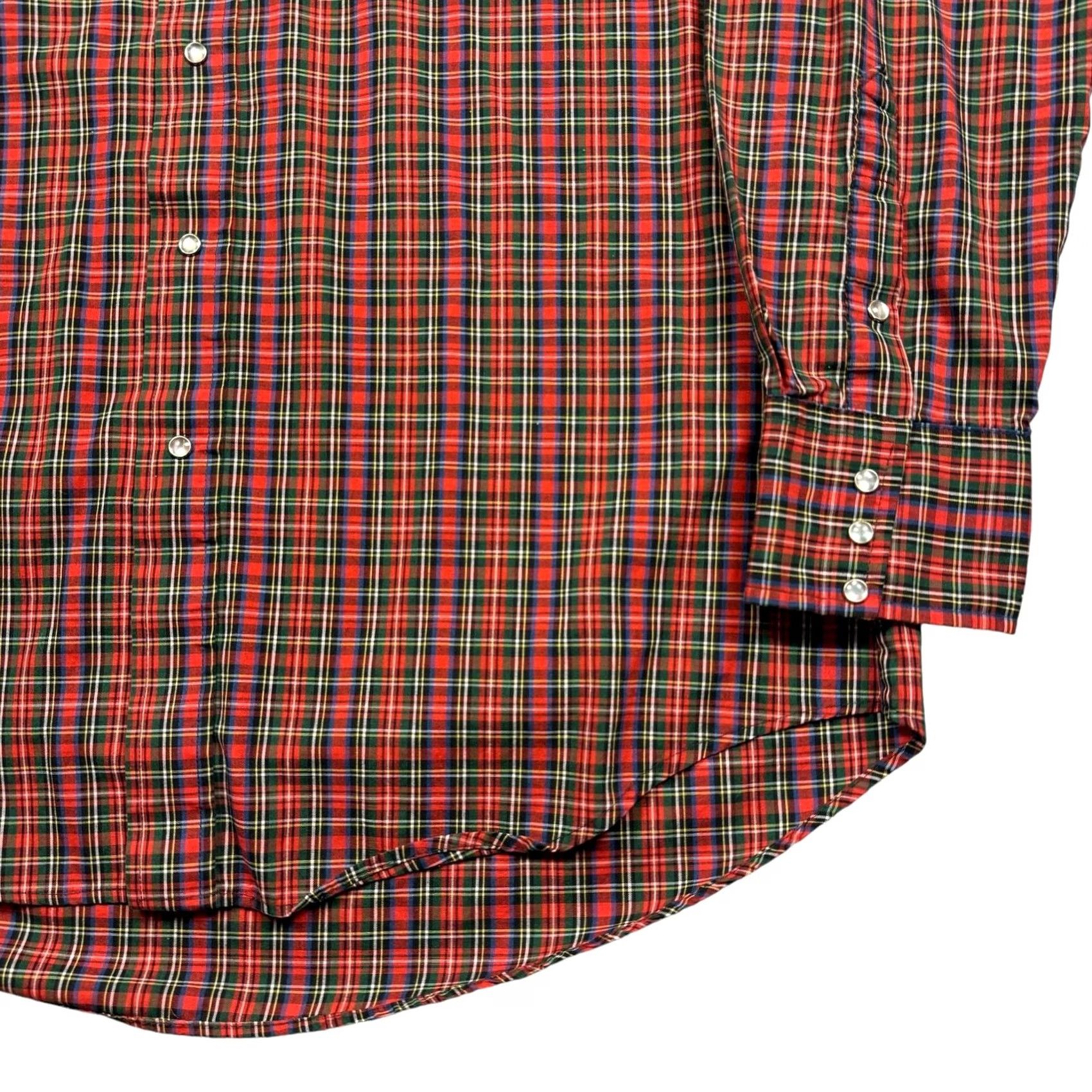 Vintage VINTAGE Pearl Snap Western Shirt Men's 17.5/35 Red Long Sleeve Cowboy Ruddock Cotton Blend Plaid Shirt Mens Swing Cadence Size US XXL / EU 58 / 5 - 3 Thumbnail