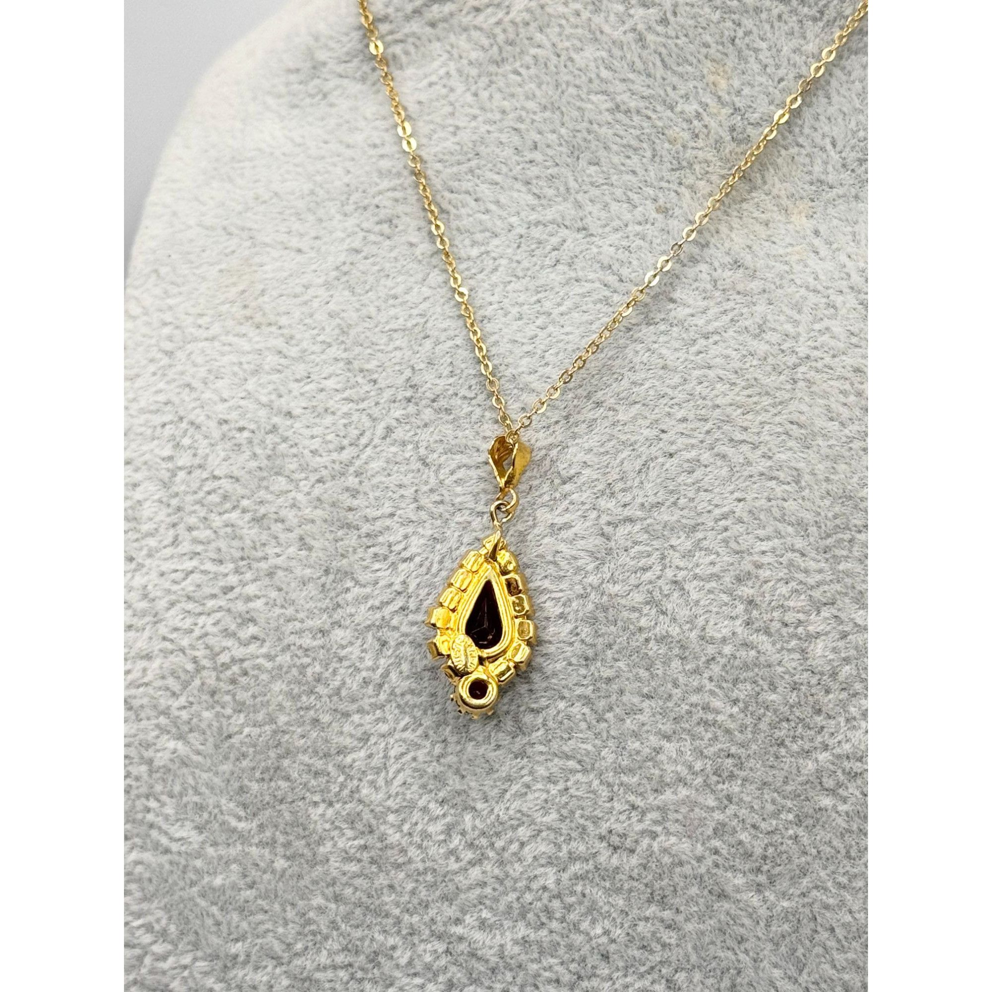 Vintage Vintage Austria Glass Garnet Pendant Charm Necklace Size ONE SIZE - 6 Thumbnail