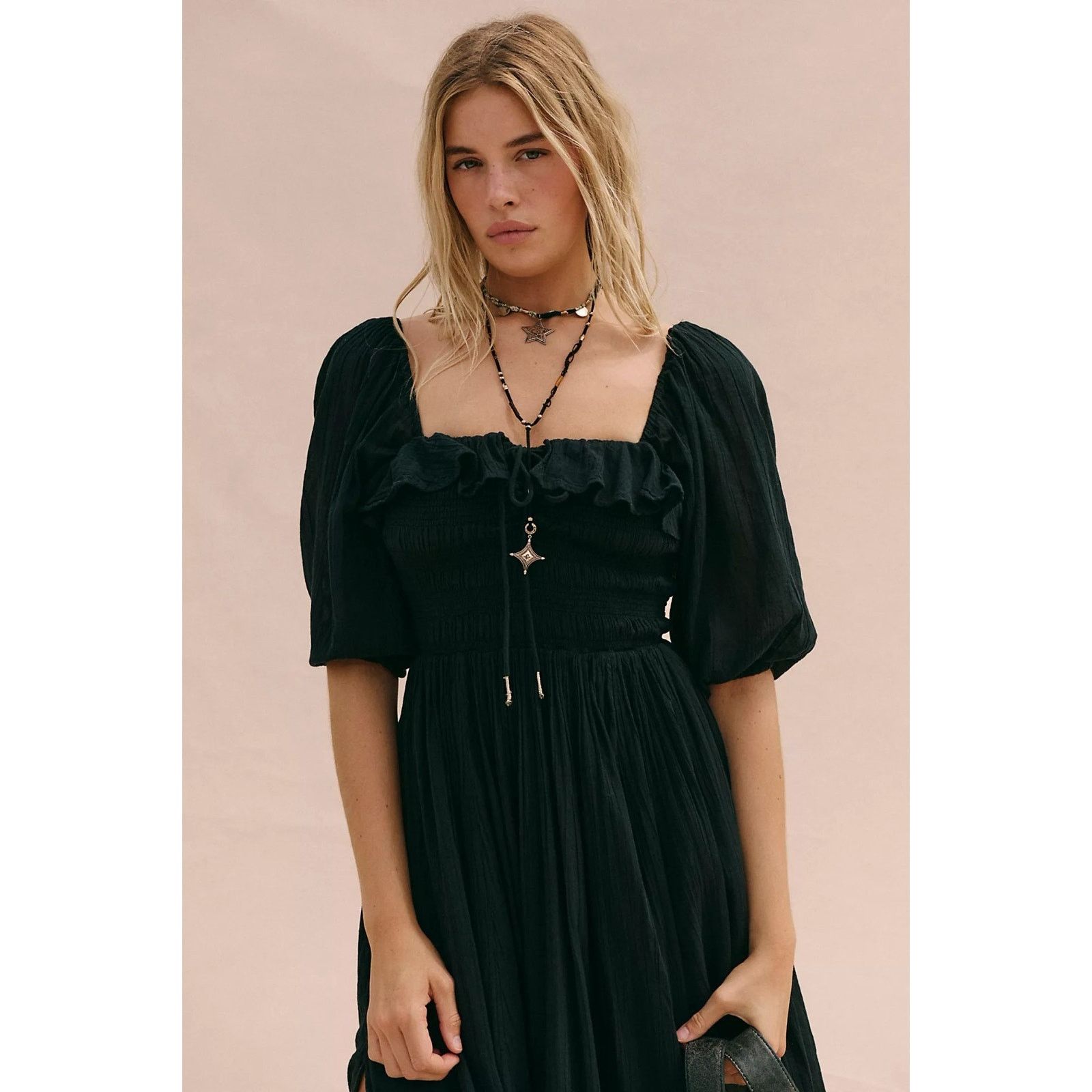 Free People Free People Free-est Oasis Midi Dress Smocked Ruffle Resort Size M / US 6-8 / IT 42-44 - 2 Thumbnail