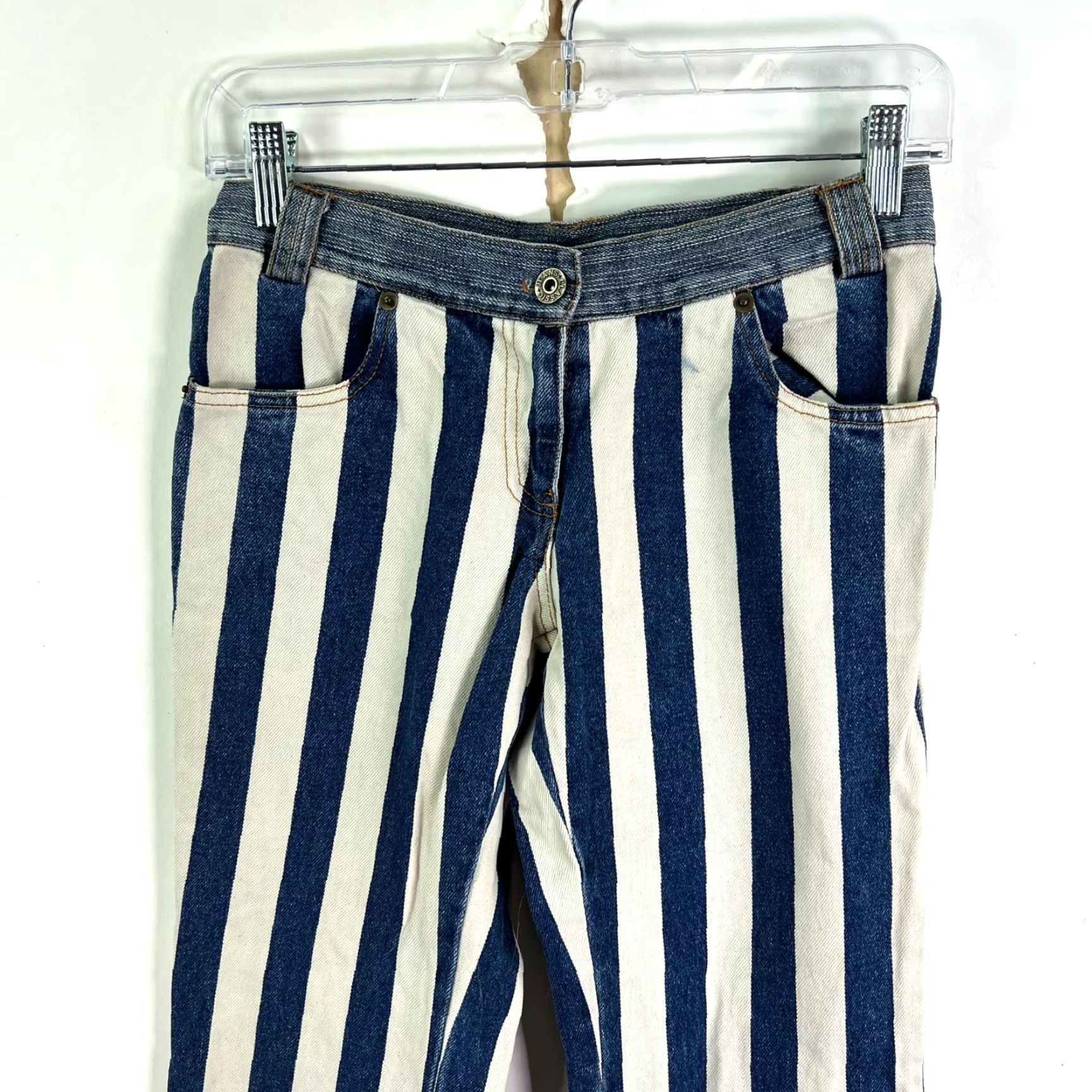 Vintage VINTAGE DW Orbital Jeans Denim Striped Blue Women's Size S Straight Fit Embroidered Mid-Rise 31in Inseam Size 28" / US 6 / IT 42 - 2 Thumbnail