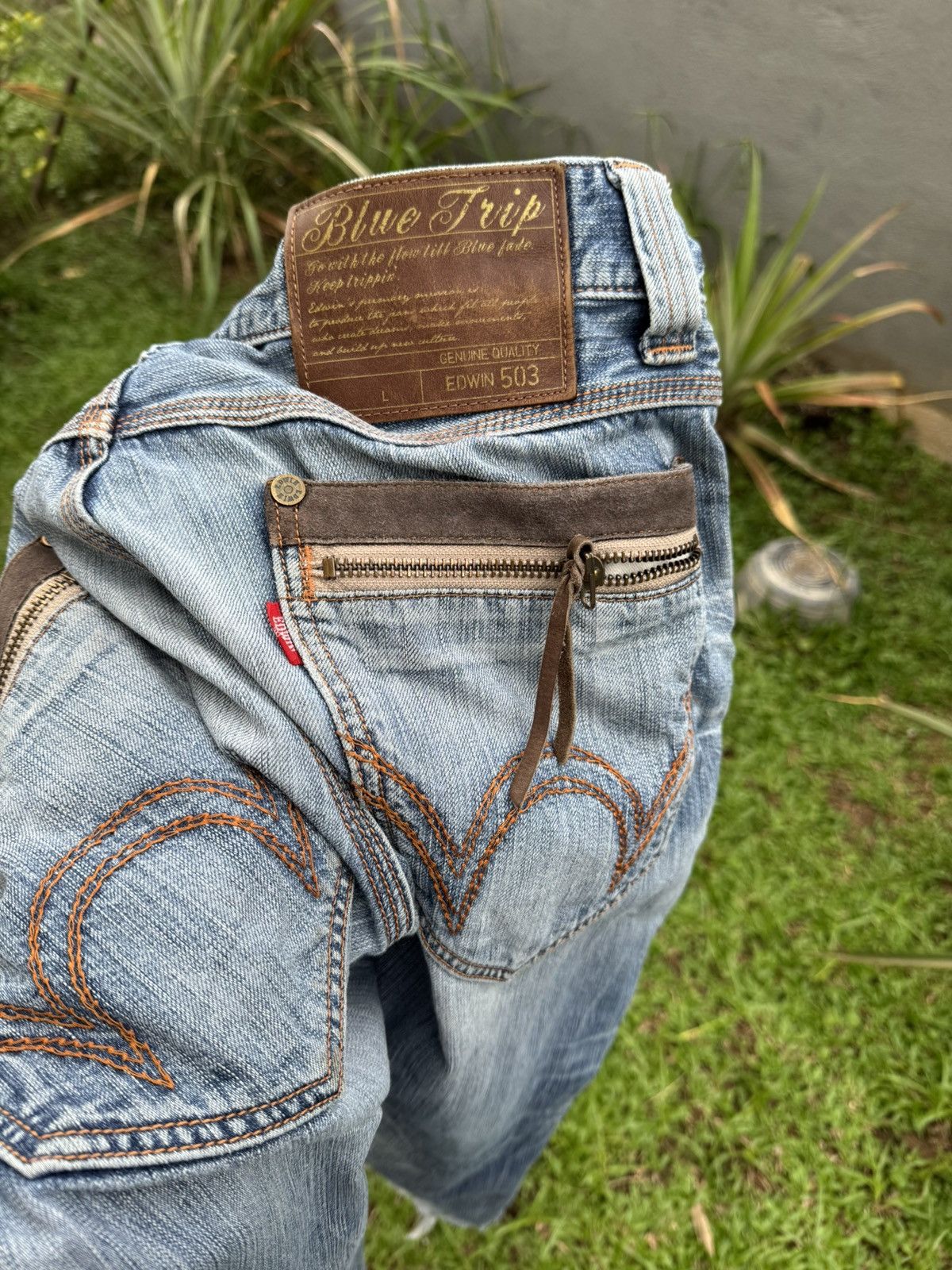 Edwin × Vintage Original Edwin 503 Damaged Regular Fit Jeans Size US 32 / EU 48 - 6 Thumbnail