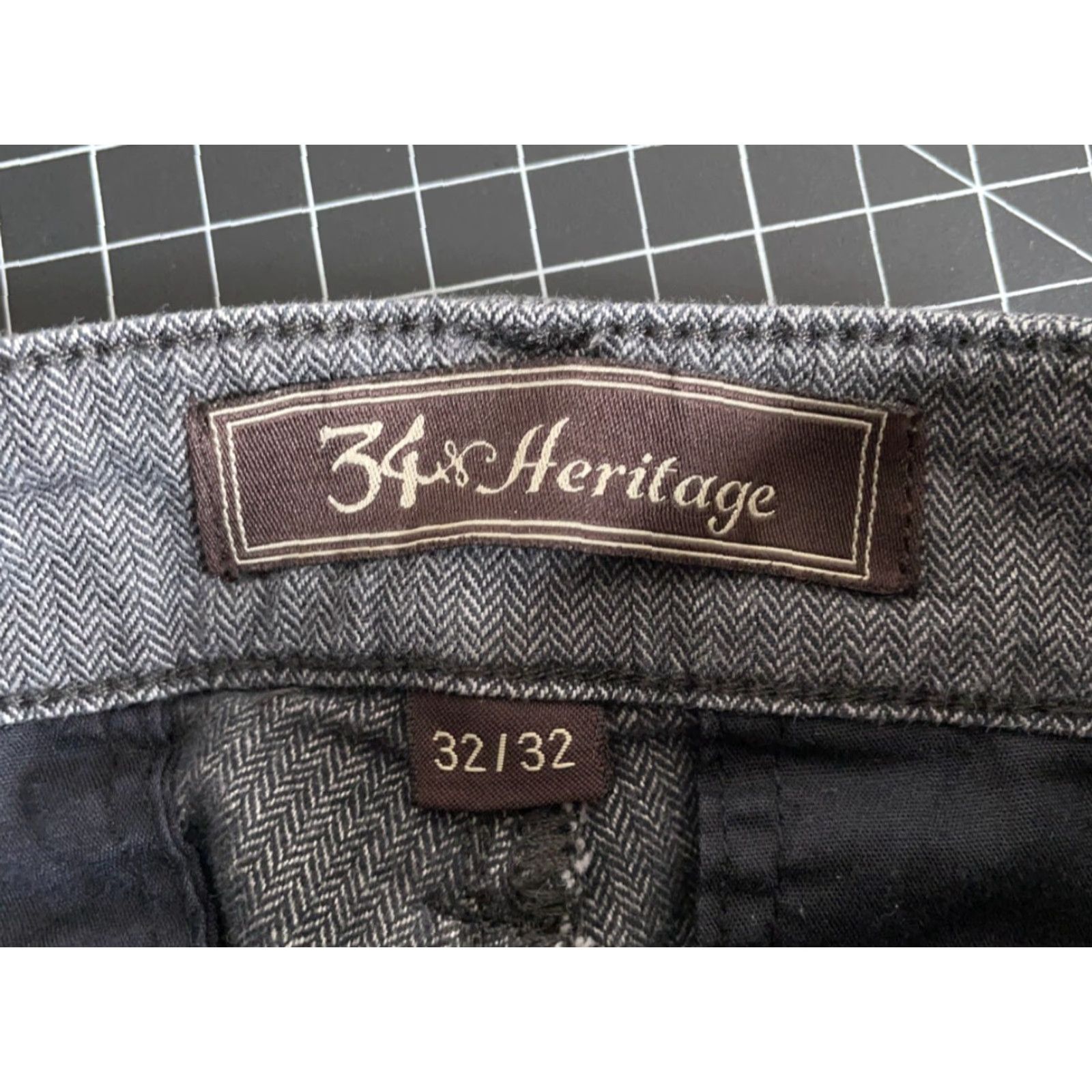 Vintage VINTAGE 34 Heritage Men's Chino Pants Slim Fit Gray Herringbone 32 x 28 Regular Size US 32 / EU 48 - 3 Thumbnail