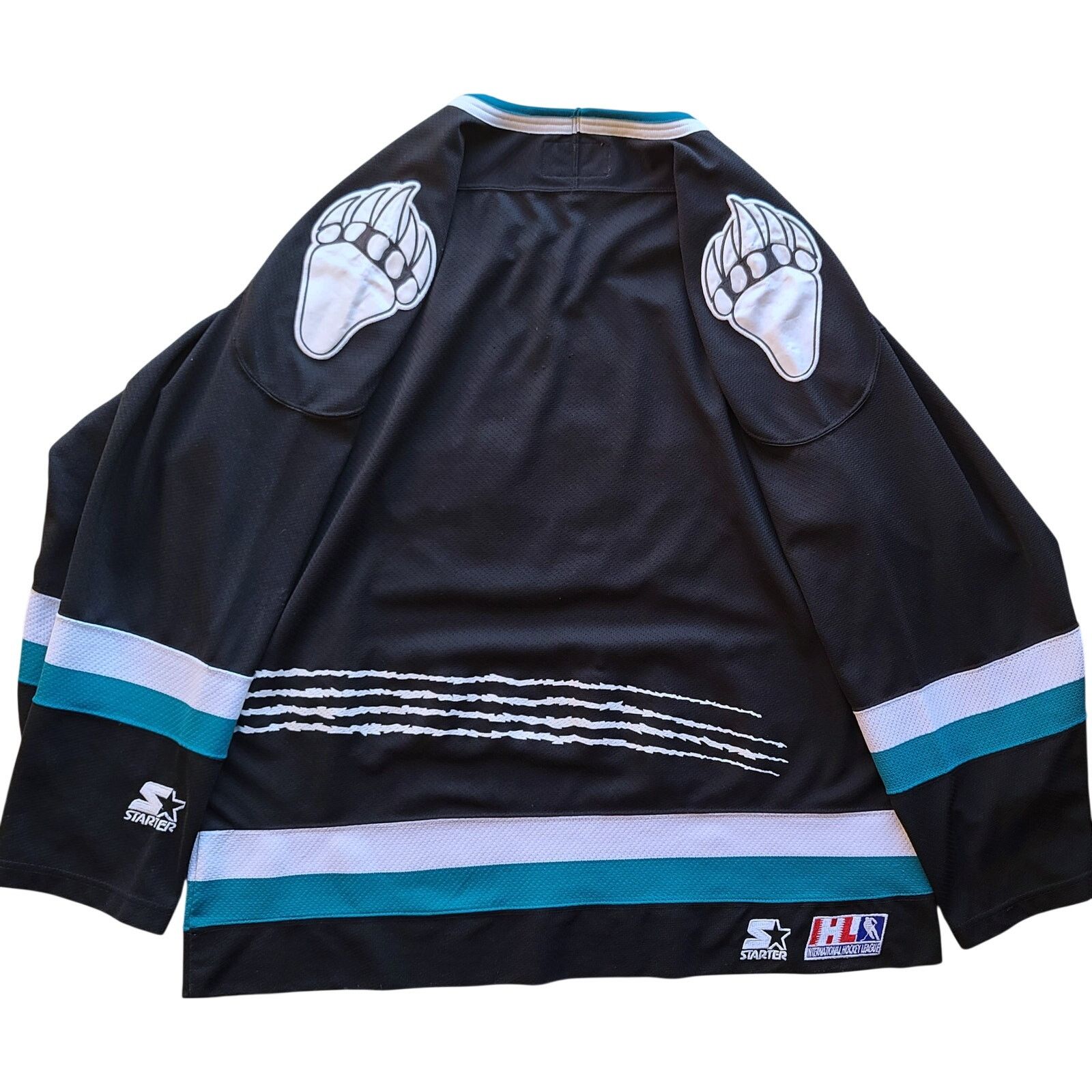NHL × Starter Utah Grizzlies 90s jersey blk XL Salt Lake IHL hockey vtg Size US XL / EU 56 / 4 - 4 Thumbnail