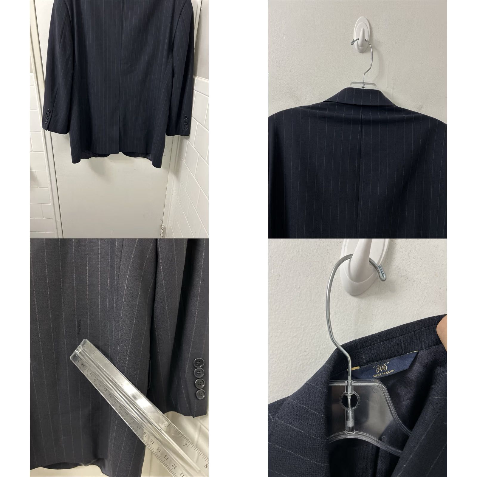Brooks Brothers Brooks Brothers 346 Blazer Mens 42S Navy Pinstripe 97% Wool Stretch Jacket Size 42R - 8 Thumbnail