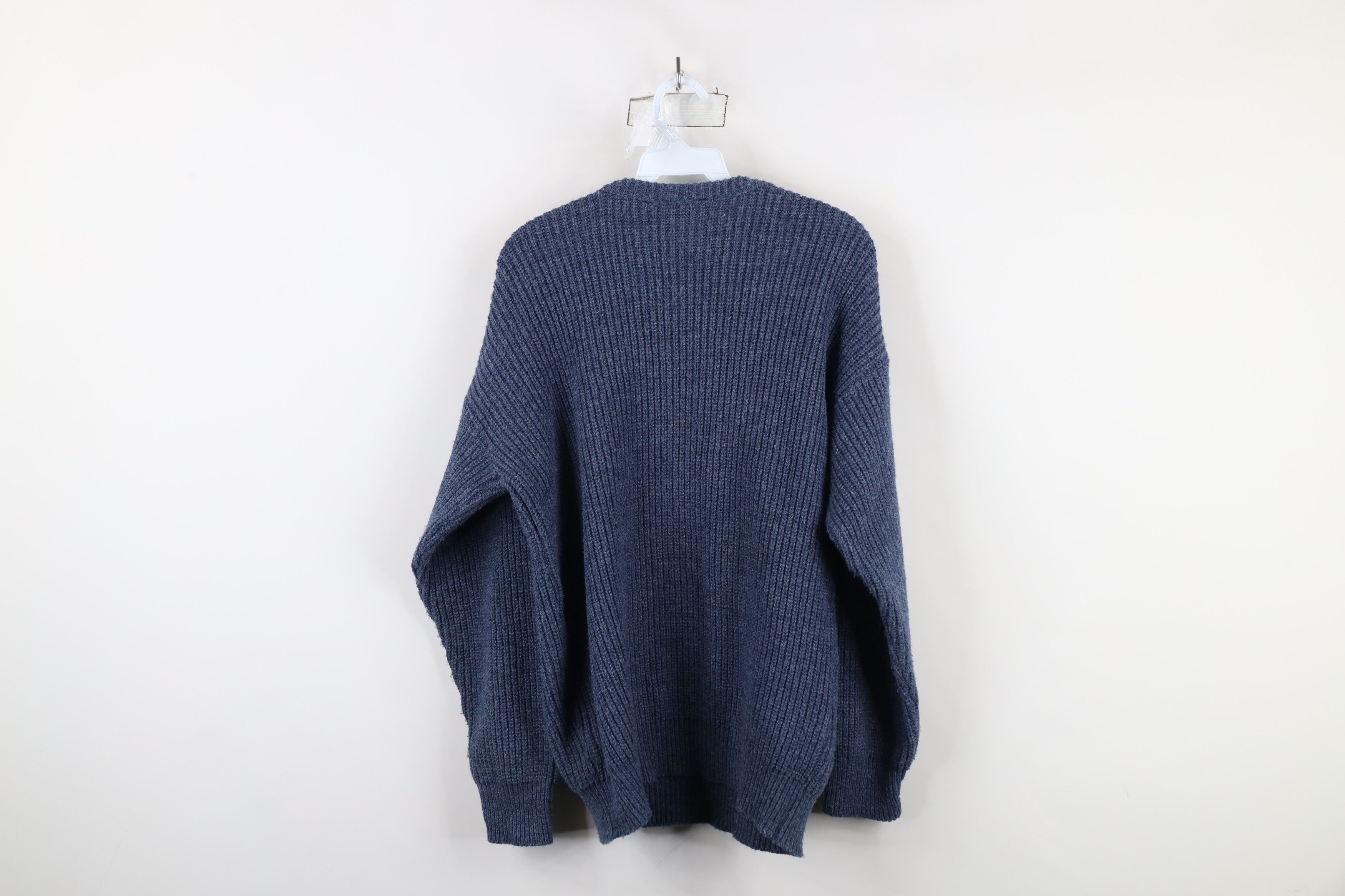 Vintage Vintage 90s Streetwear Chunky Ribbed Knit Sweater Blue USA Size US S / EU 44-46 / 1 - 8 Thumbnail