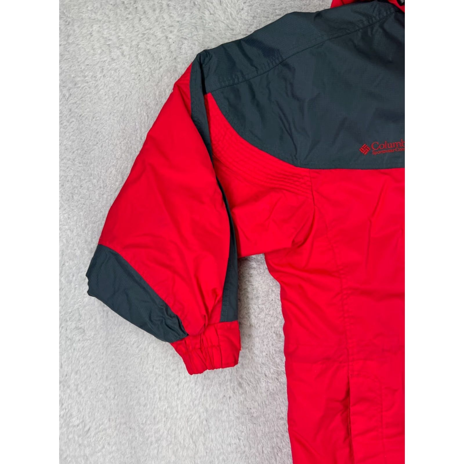 Etro Columbia Womens Medium Red Windbreaker Hooded Full Zip Retro 90s Style Jacket Size M / US 6-8 / IT 42-44 - 5 Thumbnail