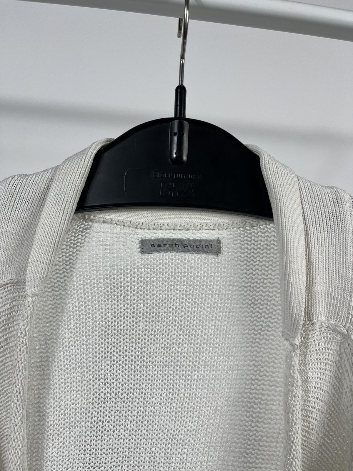 Sarah Pacini Sarah Pacini White Knit Open Cardigan Draped Long Sleeve Size S / US 4 / IT 40 - 4 Thumbnail