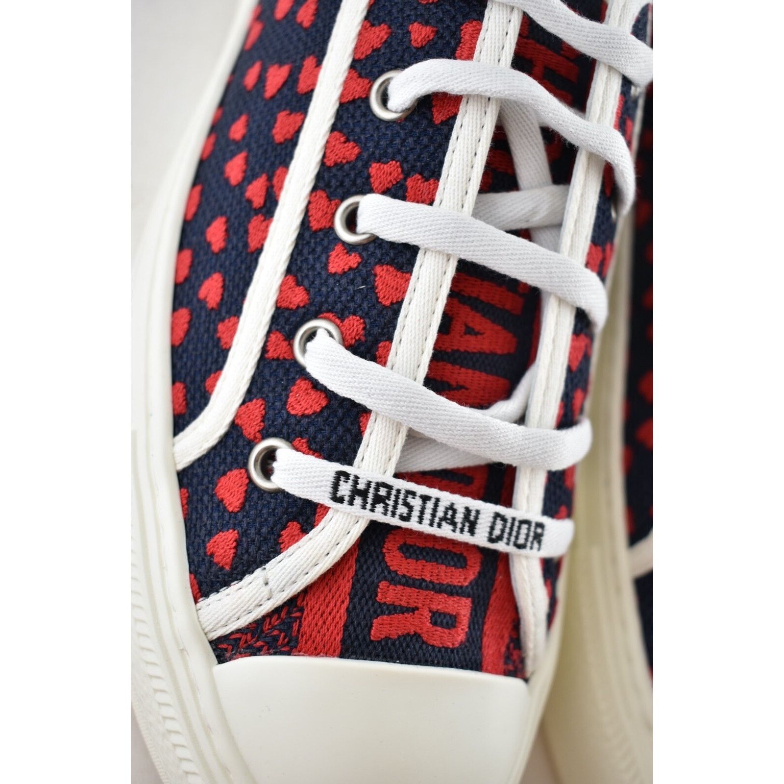 Dior Walk'N'Dior Hearts Lace Up Flat Low Top Trainer Sneaker 41.5 Size US 11.5 / IT 41.5 - 5 Thumbnail