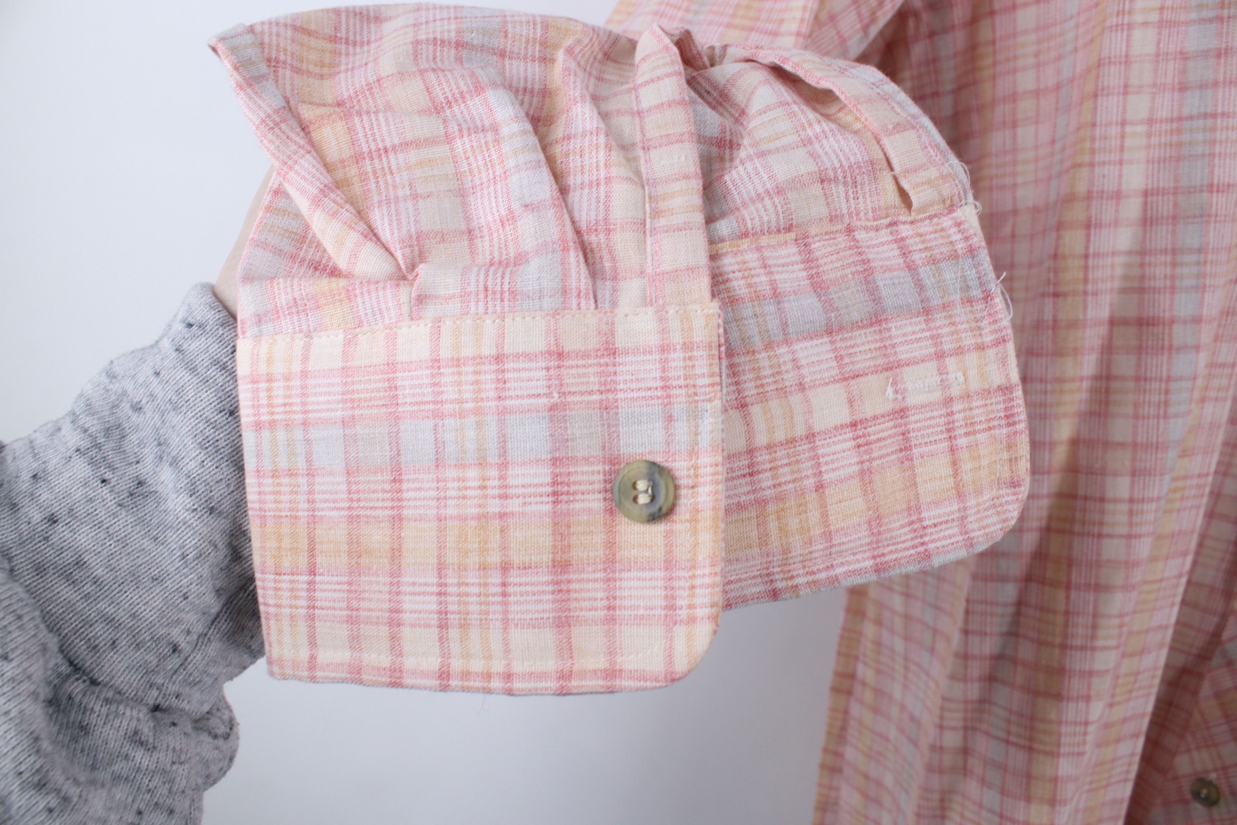 Vintage Vintage 70s Streetwear Pastel Plaid Collared Button Shirt Size US XL / EU 56 / 4 - 5 Thumbnail