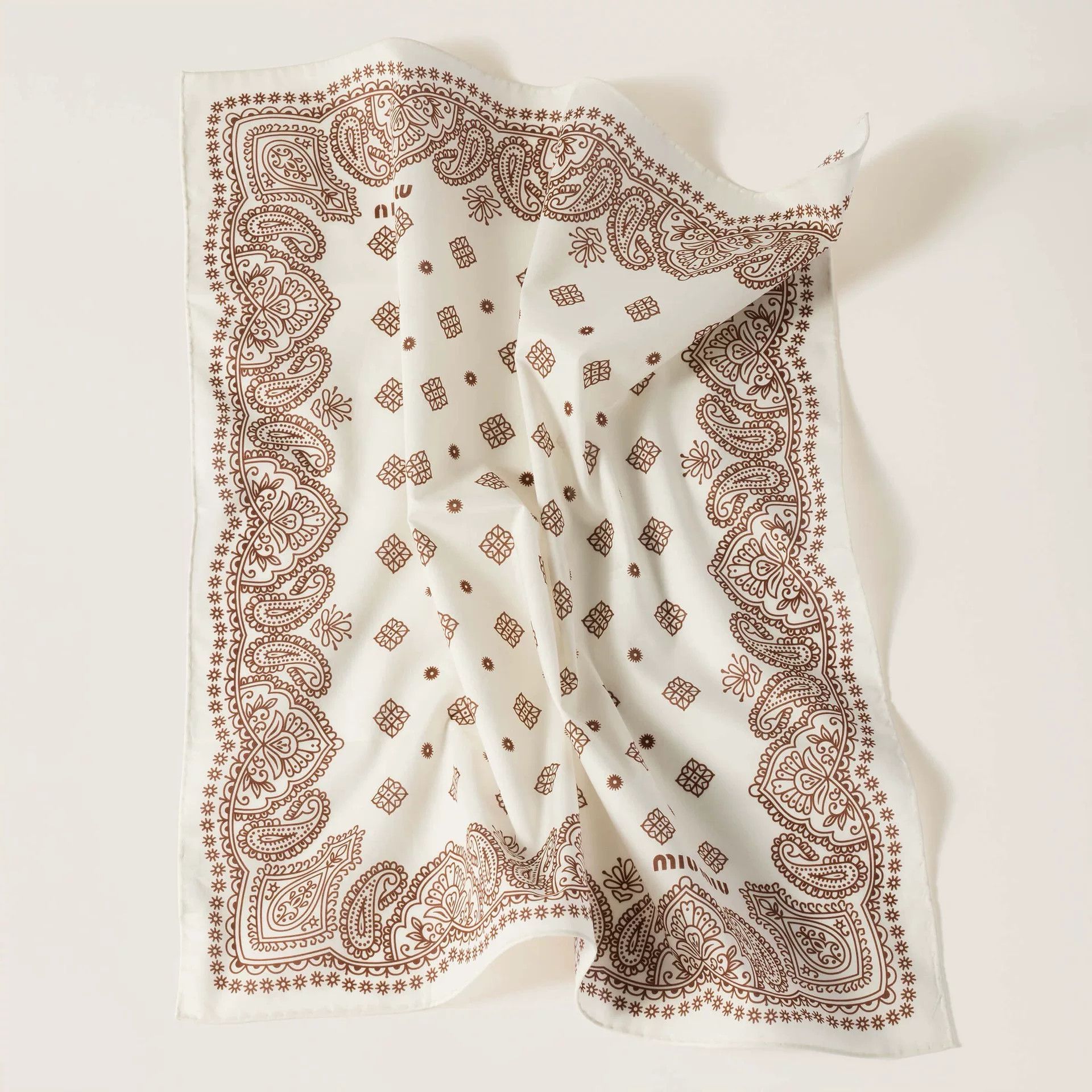 Miu Miu Miu Miu Printed Poplin Square Scarf Size ONE SIZE - 1 Thumbnail