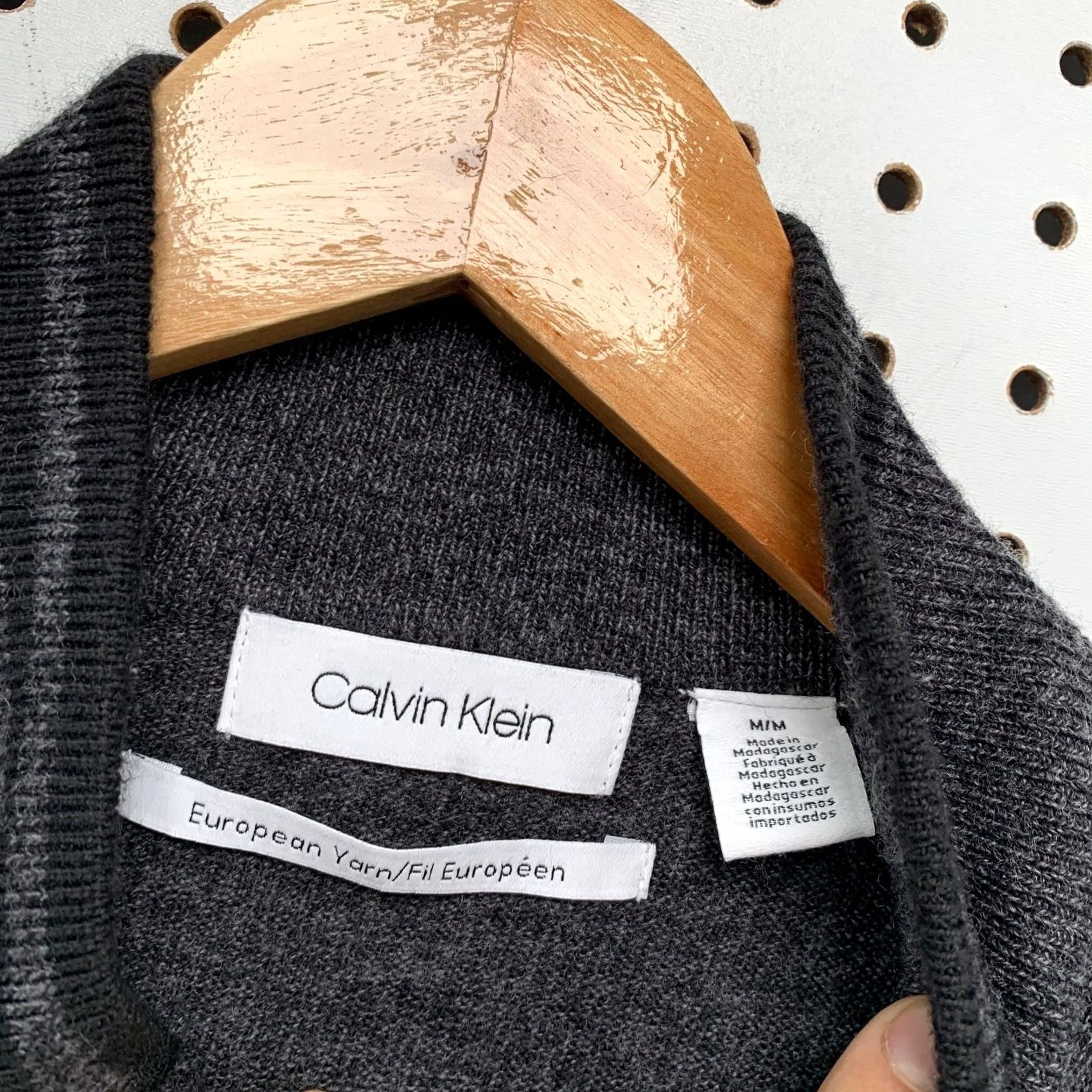 Calvin Klein Calvin Klein Merino Wool Sweater Jacket Mens M Gray Mock Neck Cardigan Size US M / EU 48-50 / 2 - 3 Thumbnail