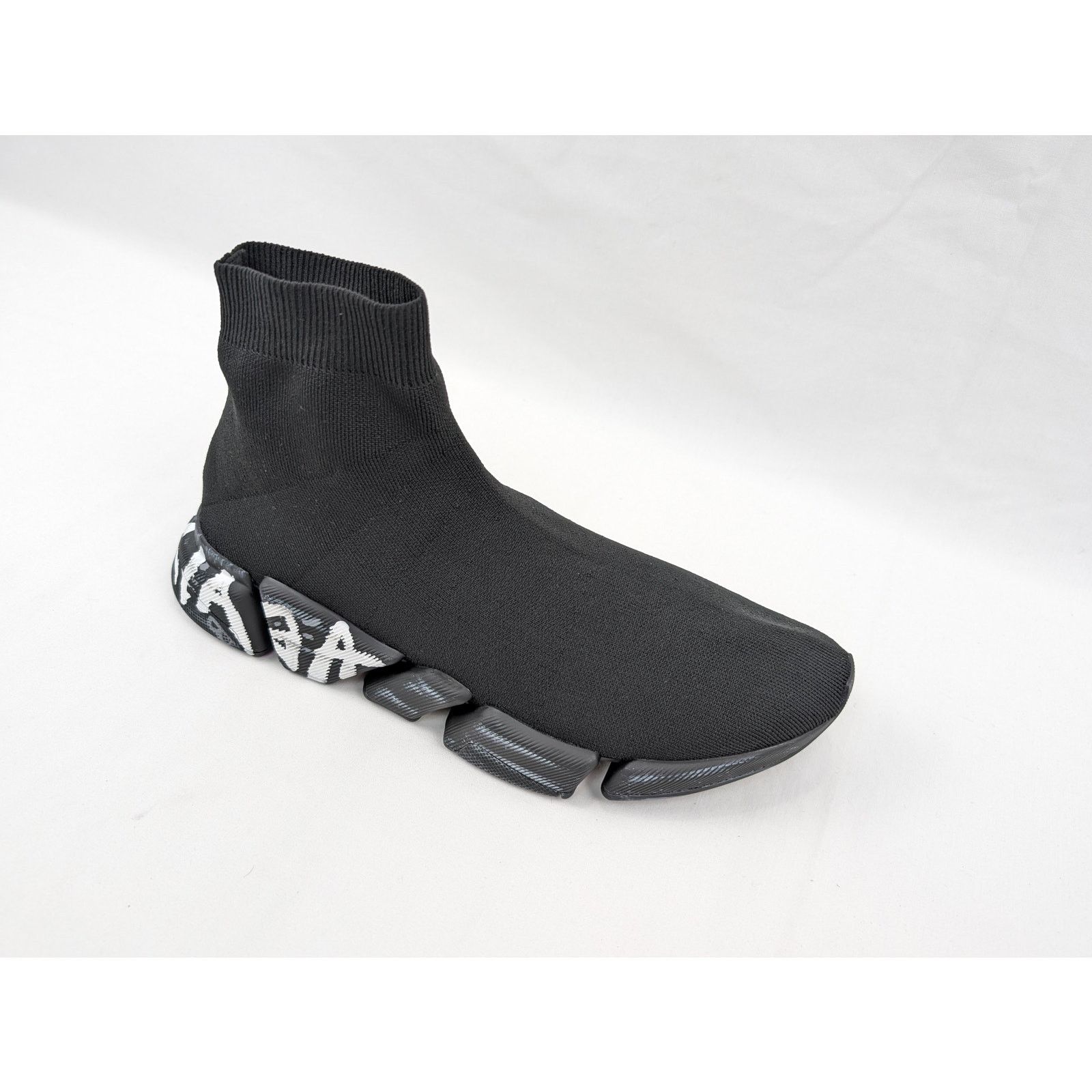 Balenciaga o1rshd1 Speed 2.0 Graffiti Sneakers in Black/White Size US 13 / EU 46 - 2 Thumbnail