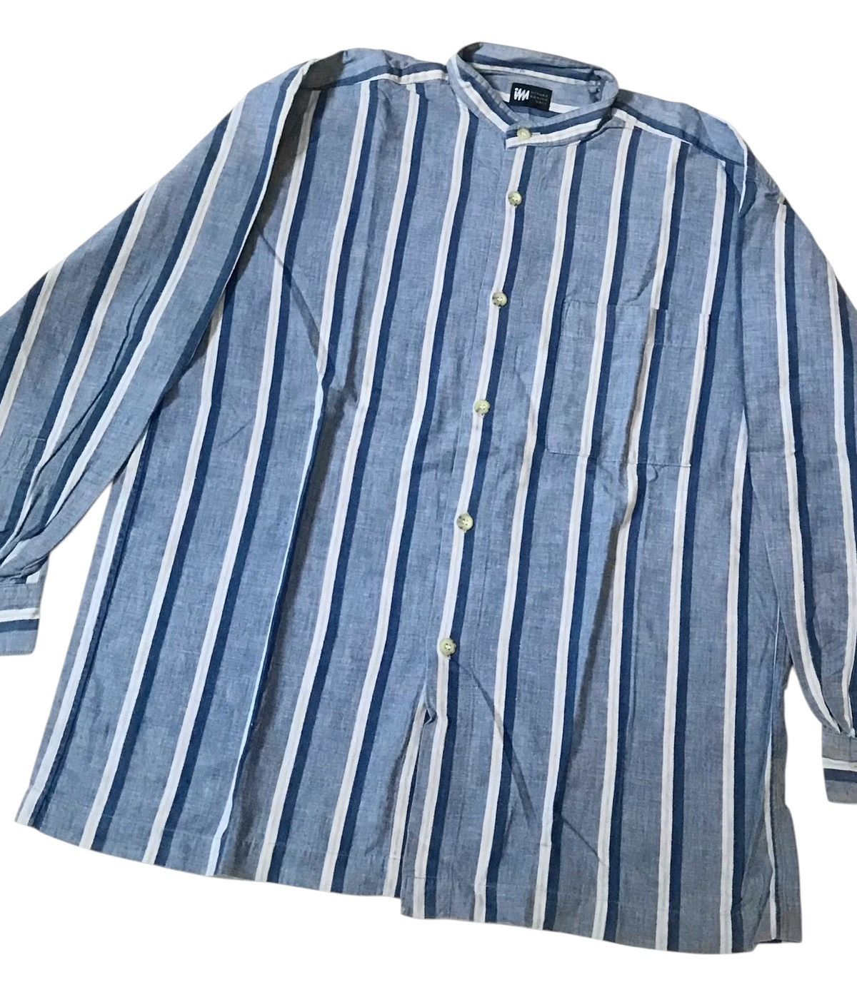 Issey Miyake Vintage issey miyake im striped collarless shirt Size US M / EU 48-50 / 2 - 2 Thumbnail