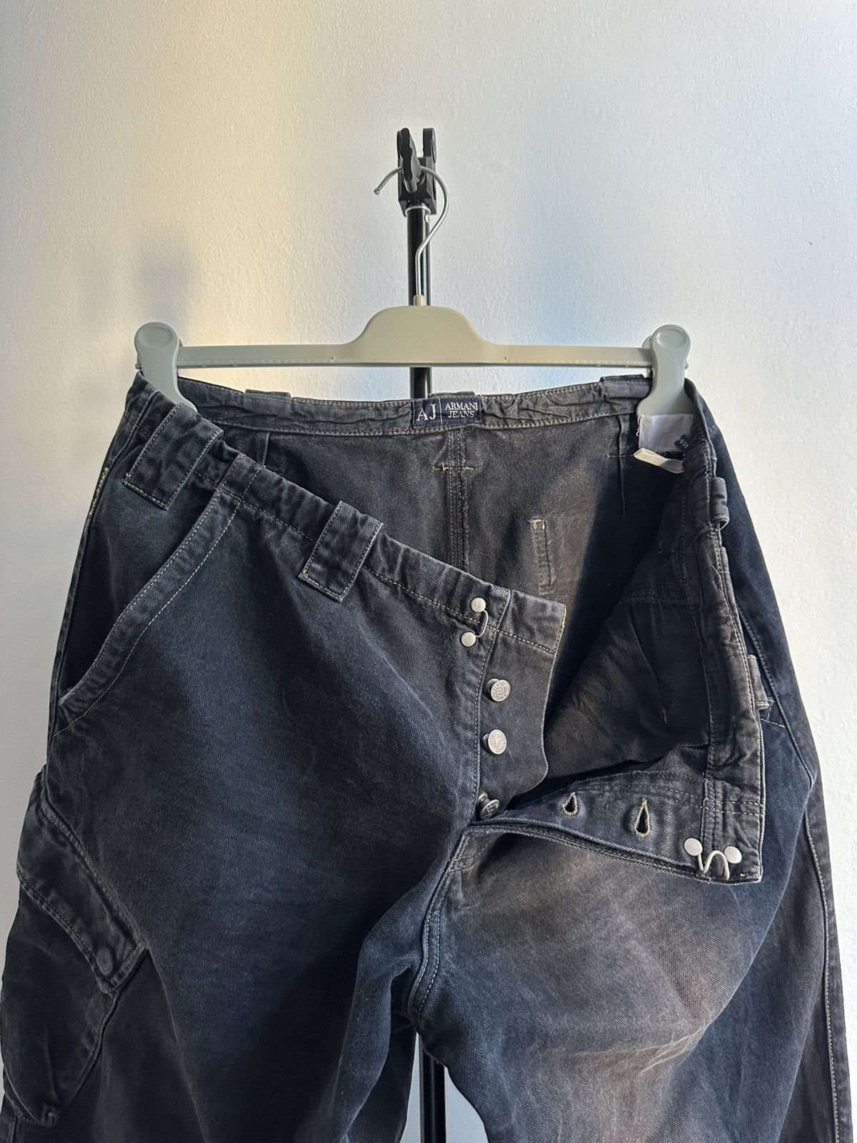 Armani Armani Jeans Fireman Archive 90s Faded Zipped Cargo Pants Size US 34 / EU 50 - 19 Thumbnail