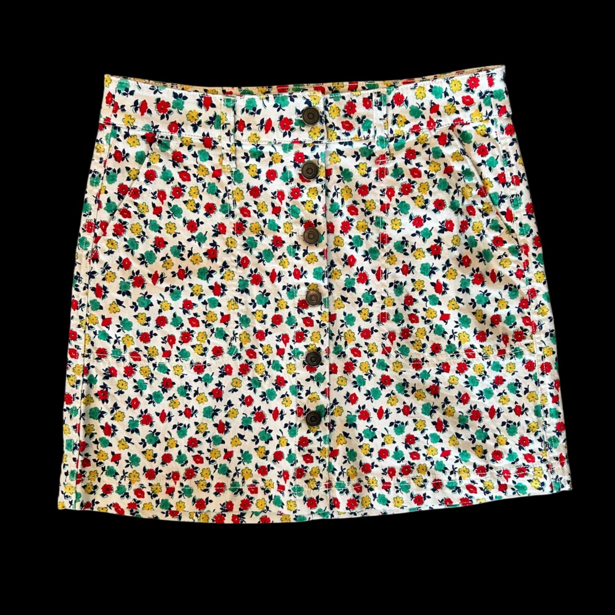 J.Crew J. Crew Mercantile White Novelty Floral Denim Button Front S Size 26" / US 2 / IT 38 - 1 Thumbnail