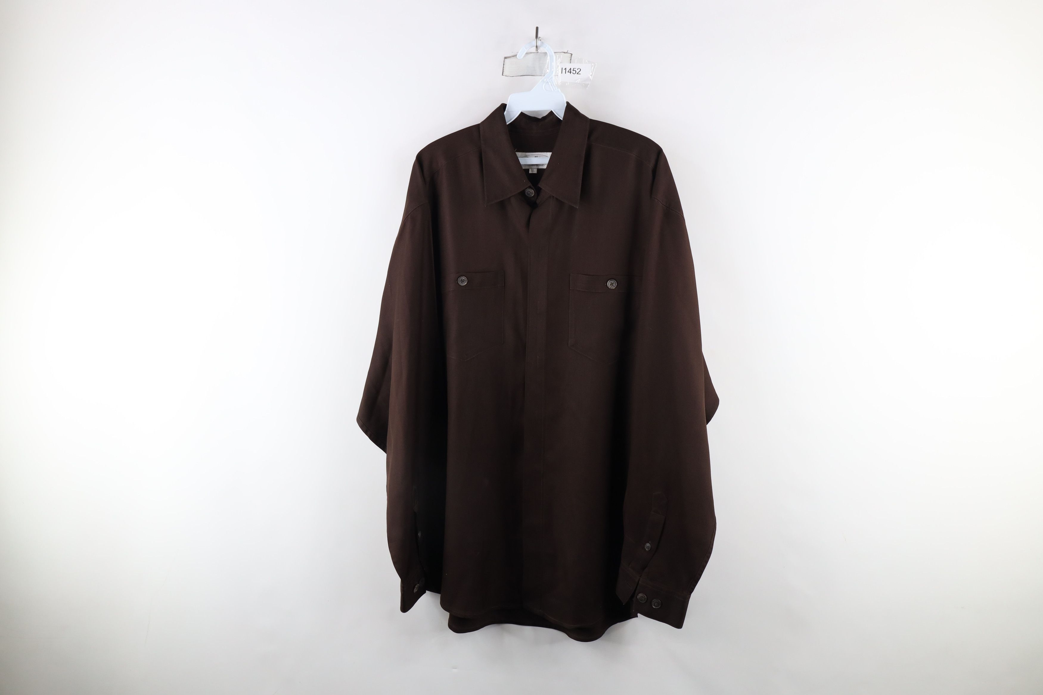 Vintage Vintage 90s Streetwear Collared Button Shirt Brown Size US XL / EU 56 / 4 - 1 Thumbnail