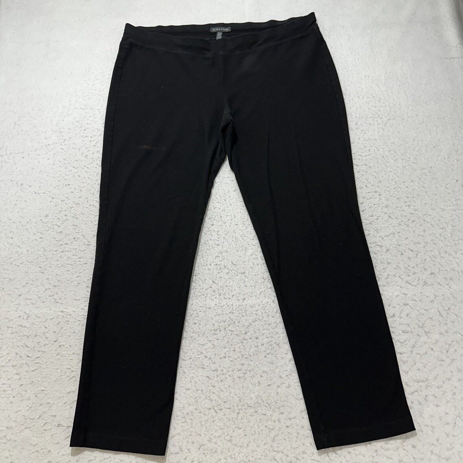 Eileen Fisher Eileen Fisher Medium Pull On Pants Black Stretch 27" Inseam Size 32" / US 10 / IT 46 - 1 Thumbnail