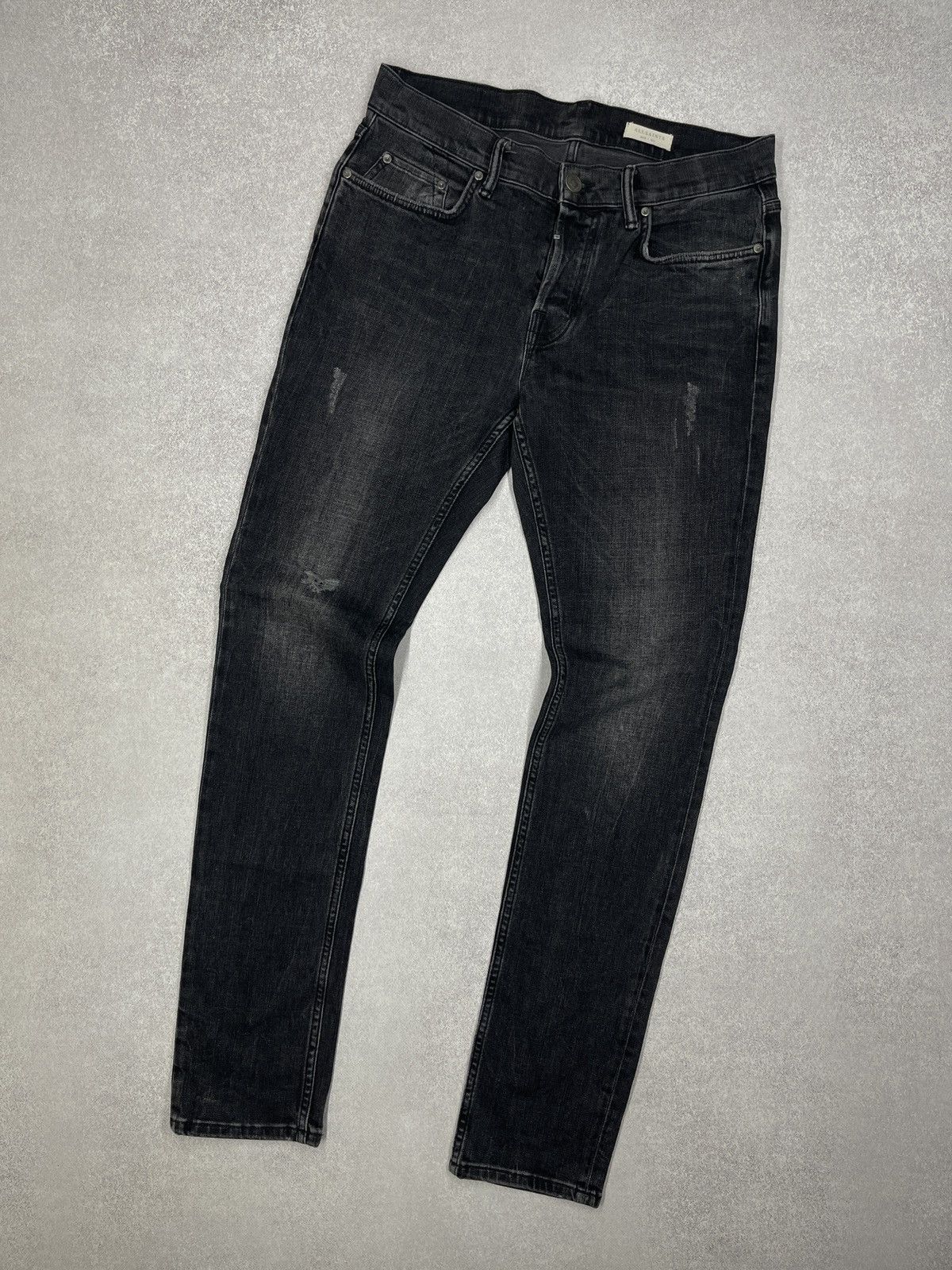 Allsaints × Designer Mens AllSaints Rex Denim Jeans Grey Big Logo Pocket Size 31 Size US 31 - 6 Thumbnail