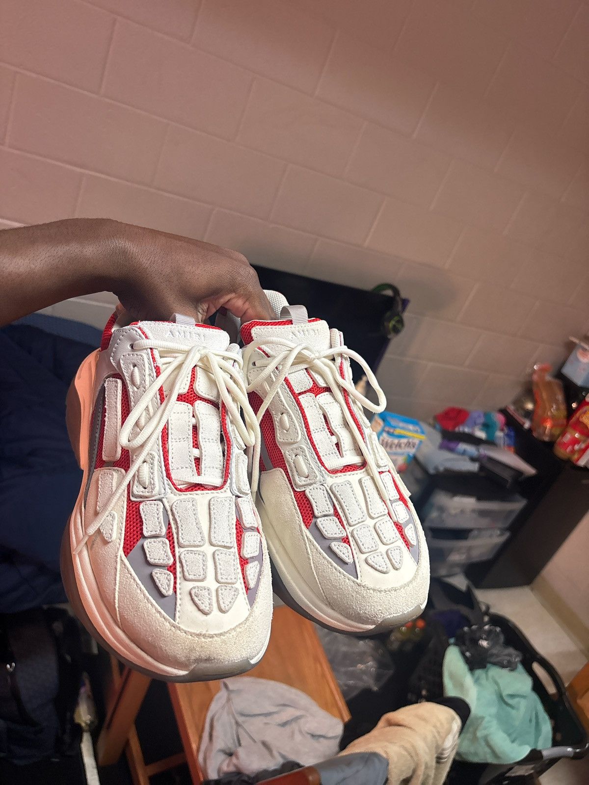 Amiri Amiri Bone Runners ‘Red White’ Size US 12 / EU 45 - 5 Thumbnail
