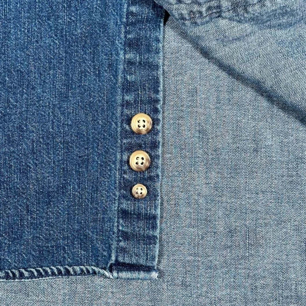 Eddie Bauer VINTAGE Eddie Bauer Shirt Adult EXTRA LARGE Blue Denim Dark Wash Outdoor Y2K Shirt Size US XL / EU 56 / 4 - 7 Thumbnail