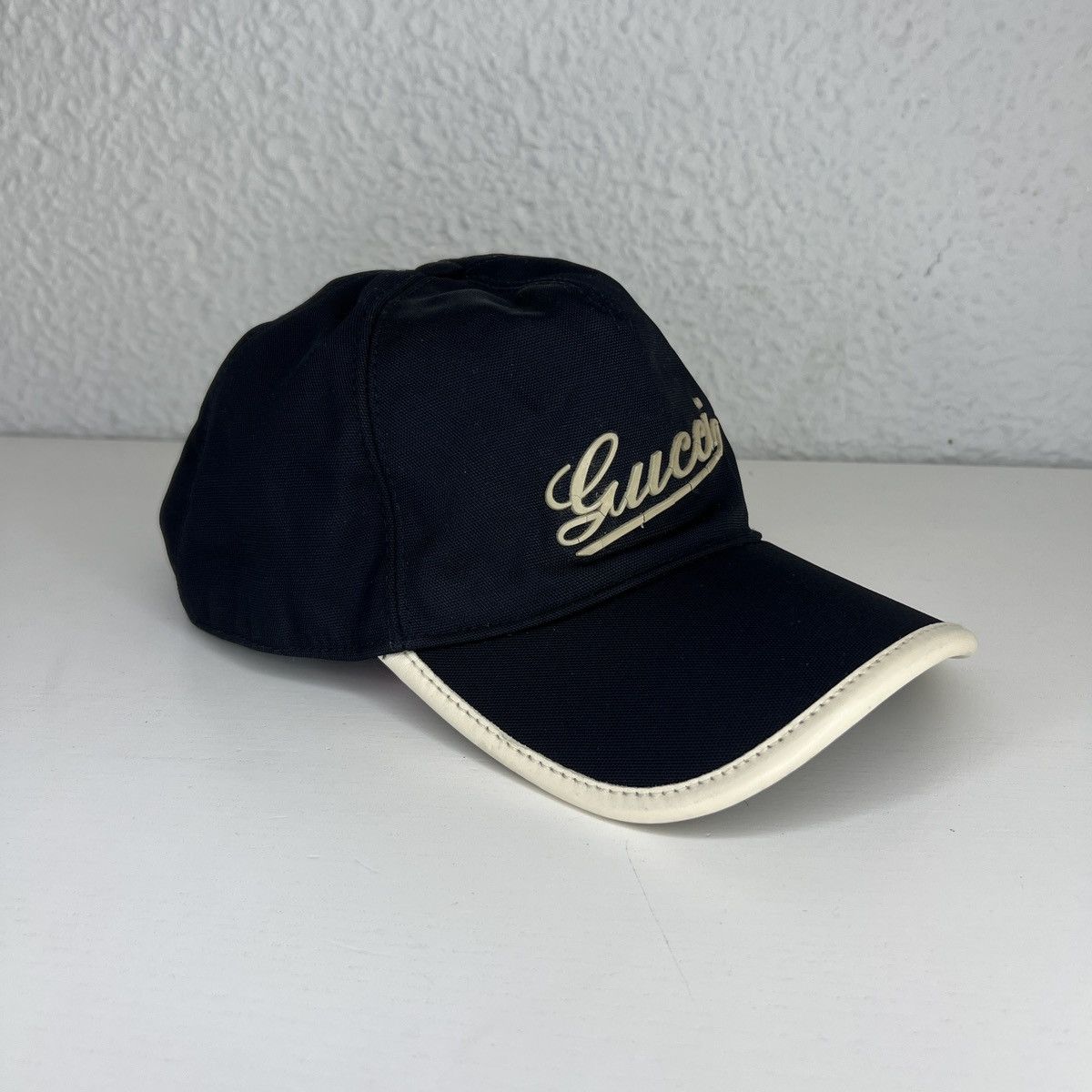 Gucci Gucci Baseball Cap Hat Spellout Big Logo Dark Navy Nylon Size ONE SIZE - 2 Thumbnail
