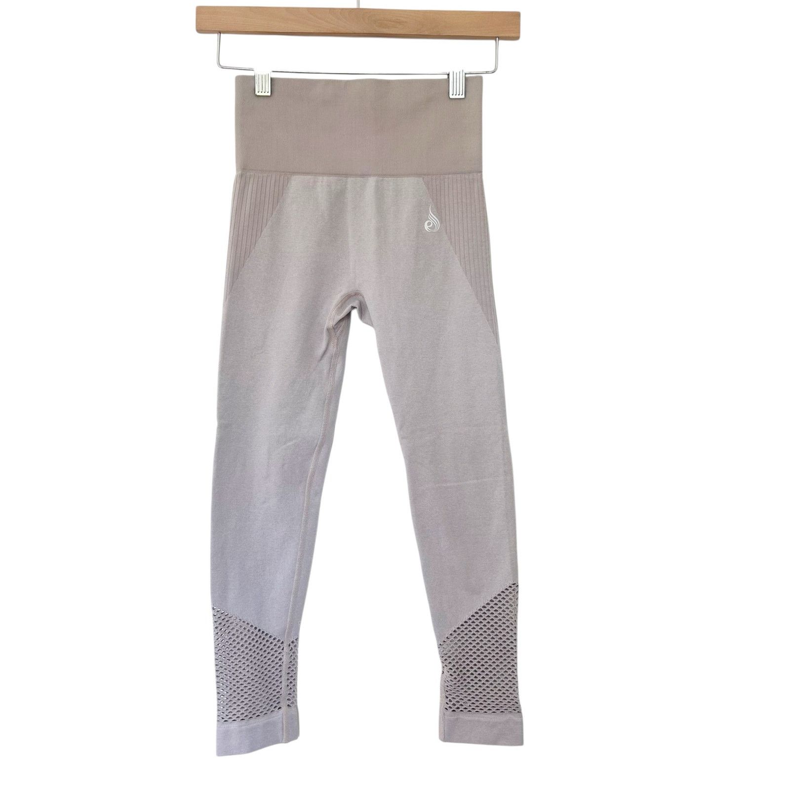 Other Ryderwear Tan Leggings Perforated Bottom Sz S Size 27" / US 4 / IT 40 - 1 Thumbnail