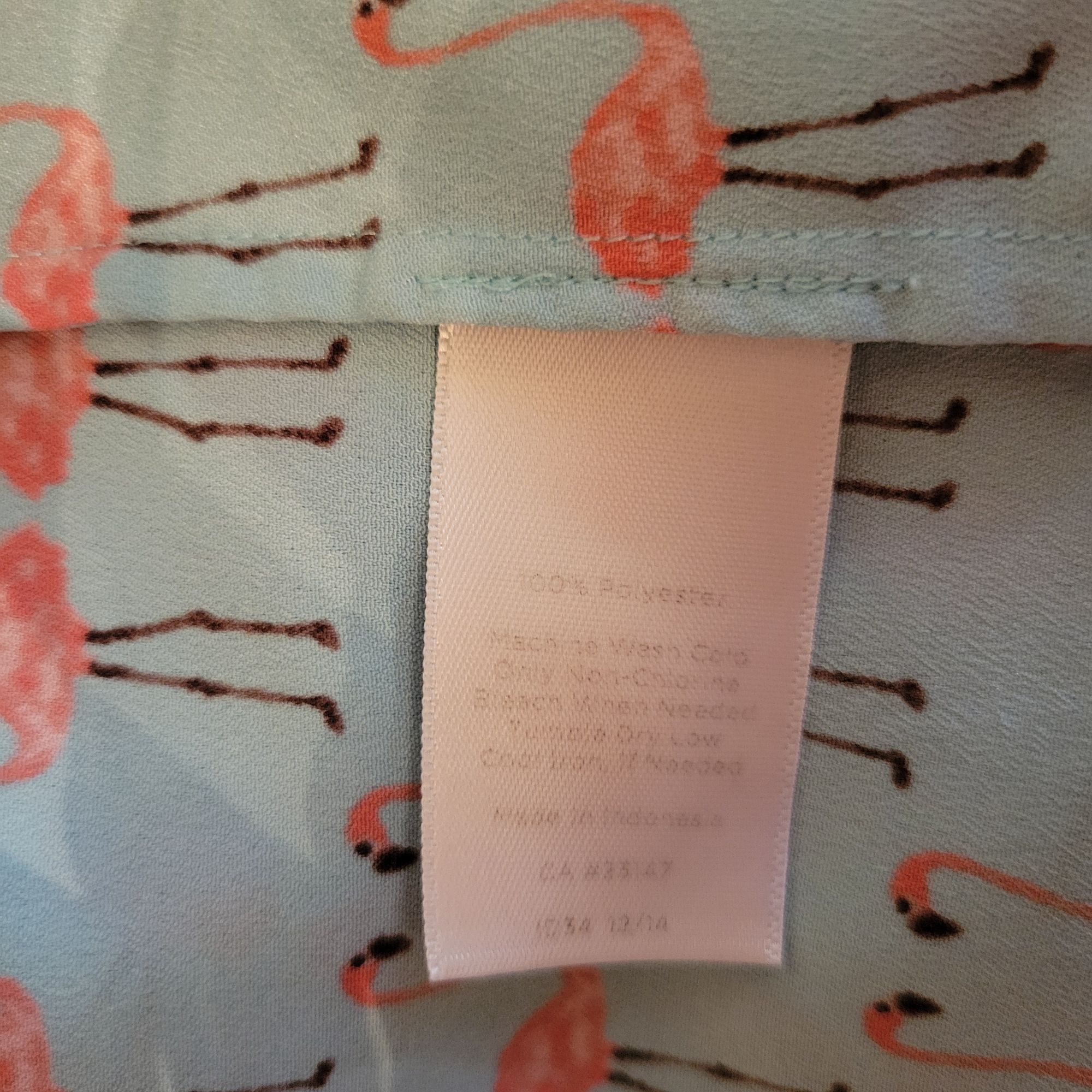 Talbots Talbots Sleeveless Button Front Shirt S Flamingos Blue Pink Size S / US 4 / IT 40 - 5 Thumbnail