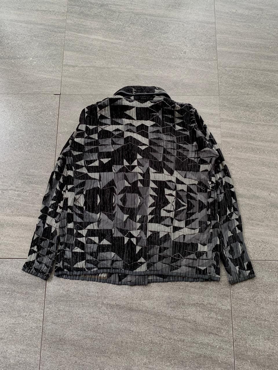 Issey Miyake FREE TAX! Pleated Printed Blazer Jacket Size US S / EU 44-46 / 1 - 4 Thumbnail