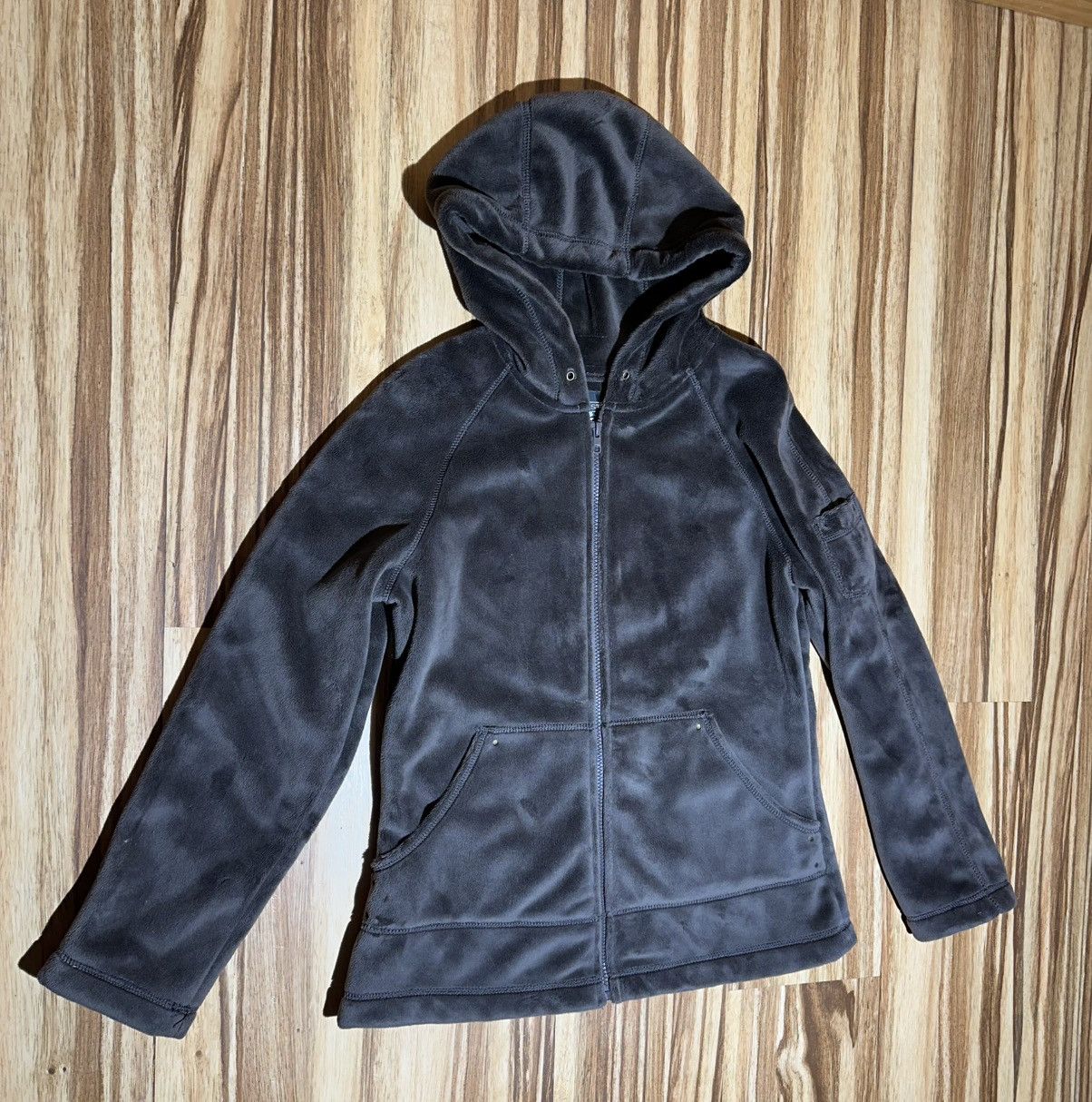 Other Kristen Blake Brown Soft Plush Velour Zip Up Hooded Size S / US 4 / IT 40 - 2 Thumbnail
