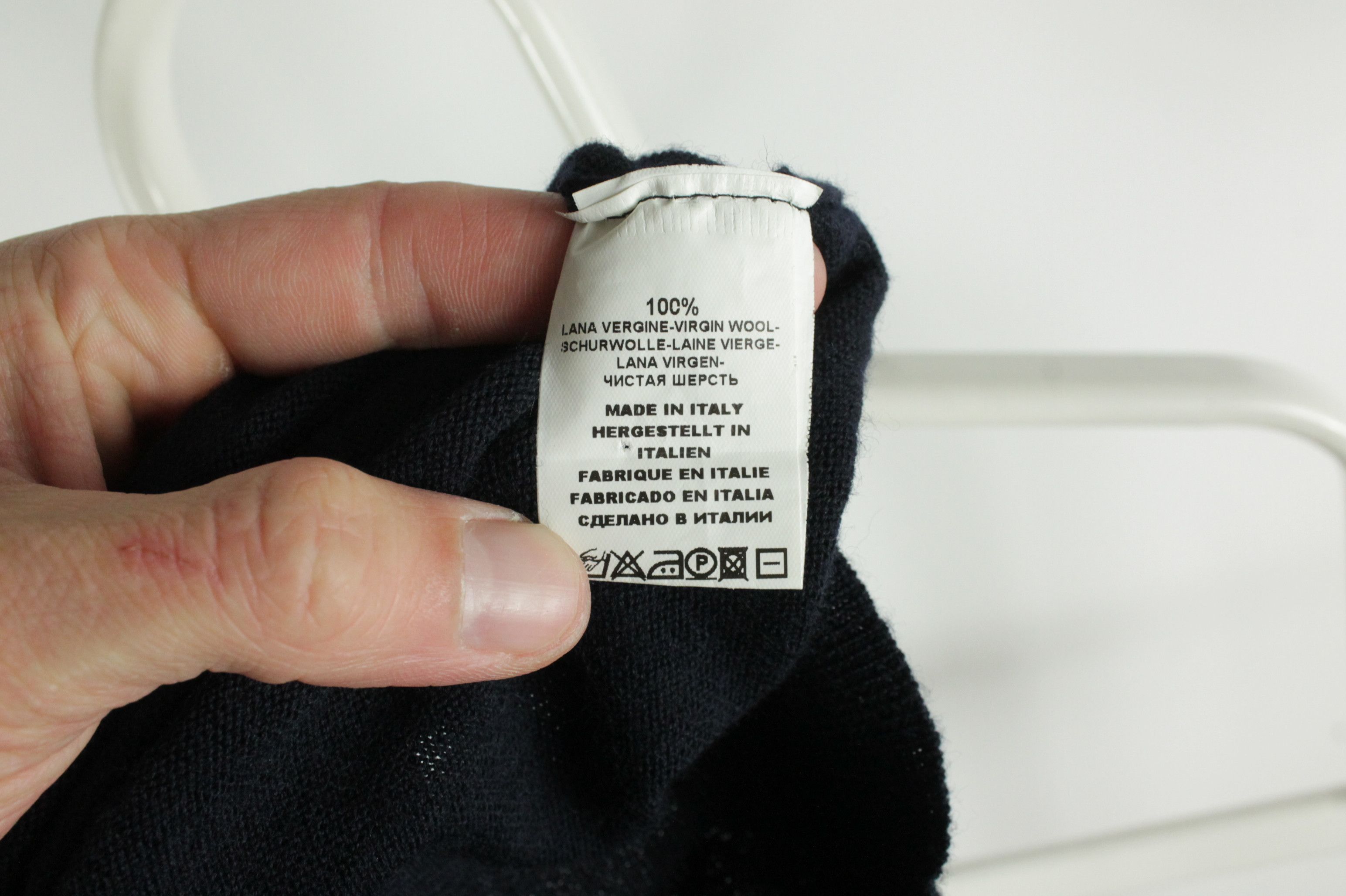 Gran Sasso Gran Sasso V-Neck Navy Knit Wool Sweater Pullover Men's Size US XL / EU 56 / 4 - 7 Thumbnail