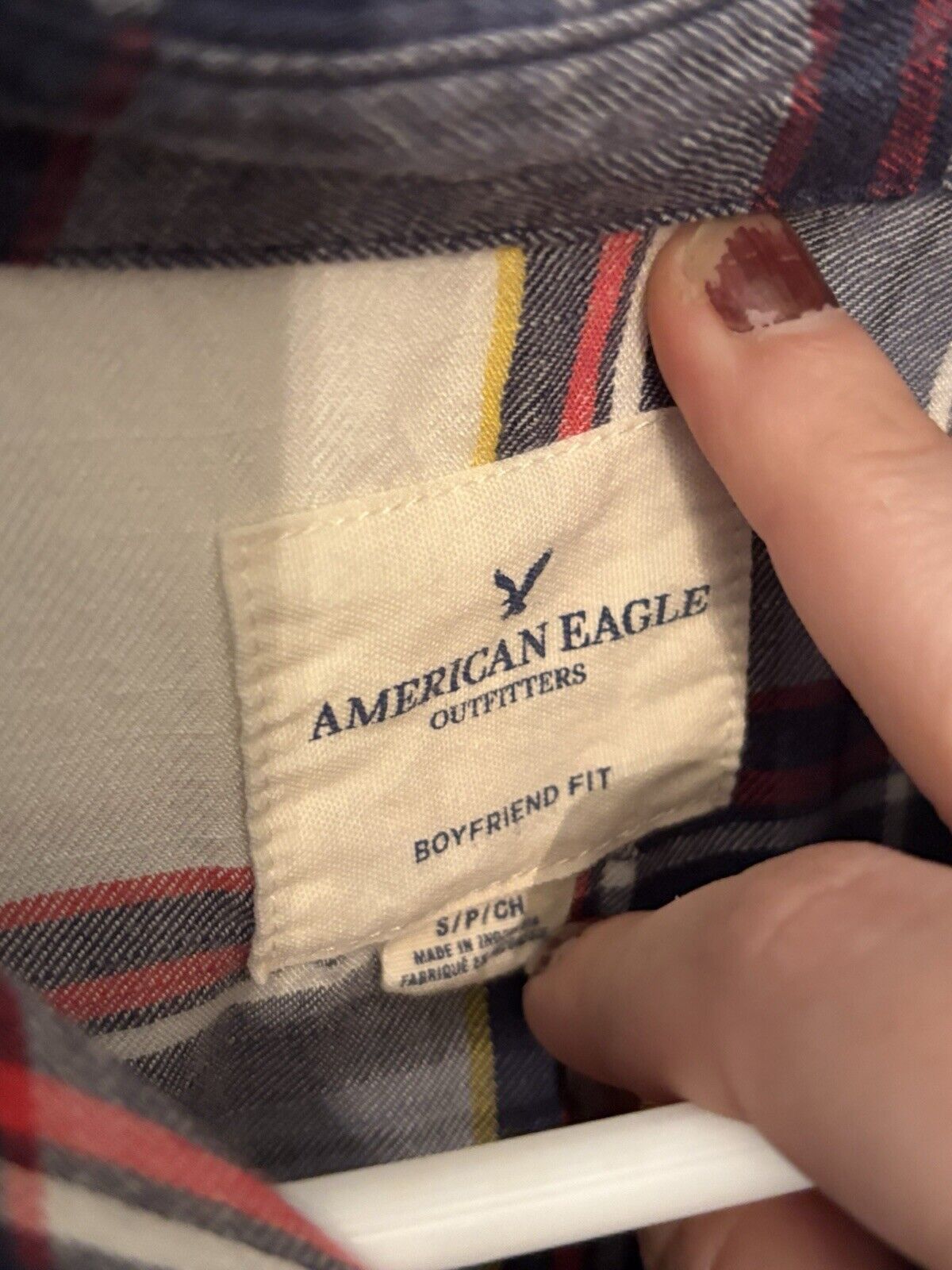 American Eagle Outfitters American Eagle Boyfriend Small Plaid Button Up Size S / US 4 / IT 40 - 3 Thumbnail