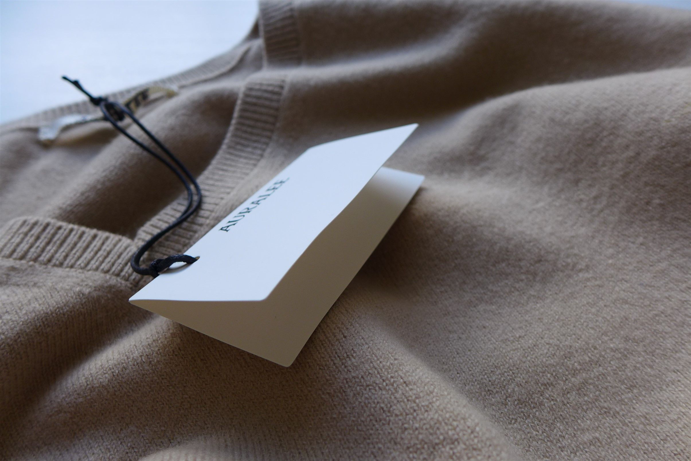 Auralee Auralee V-Neck Sweater - Beige Felted Wool Size US L / EU 52-54 / 3 - 6 Thumbnail