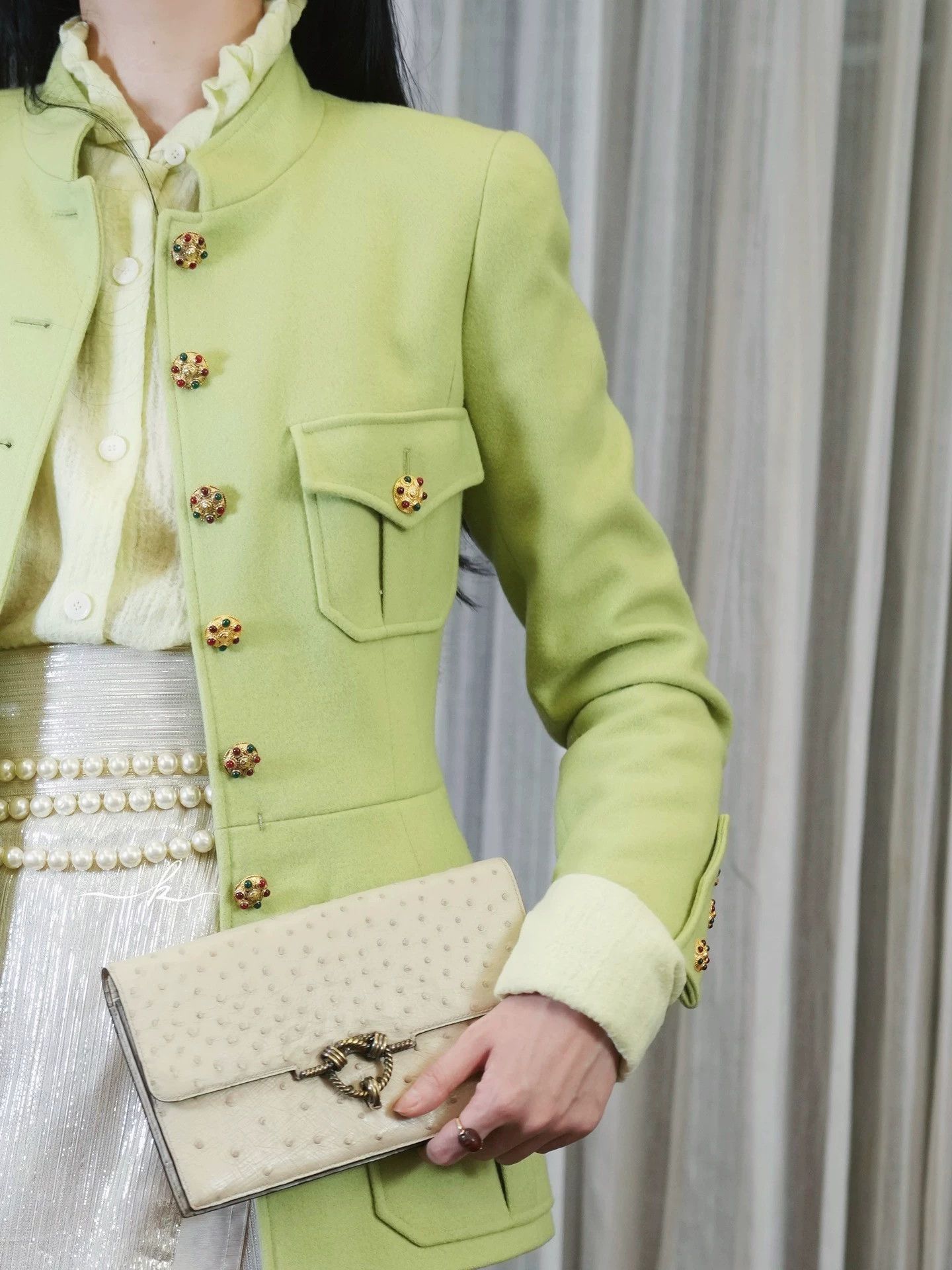 Chanel Chanel 1996 Vintage Apple Green Wool Jacket S Size S / US 4 / IT 40 - 5 Thumbnail