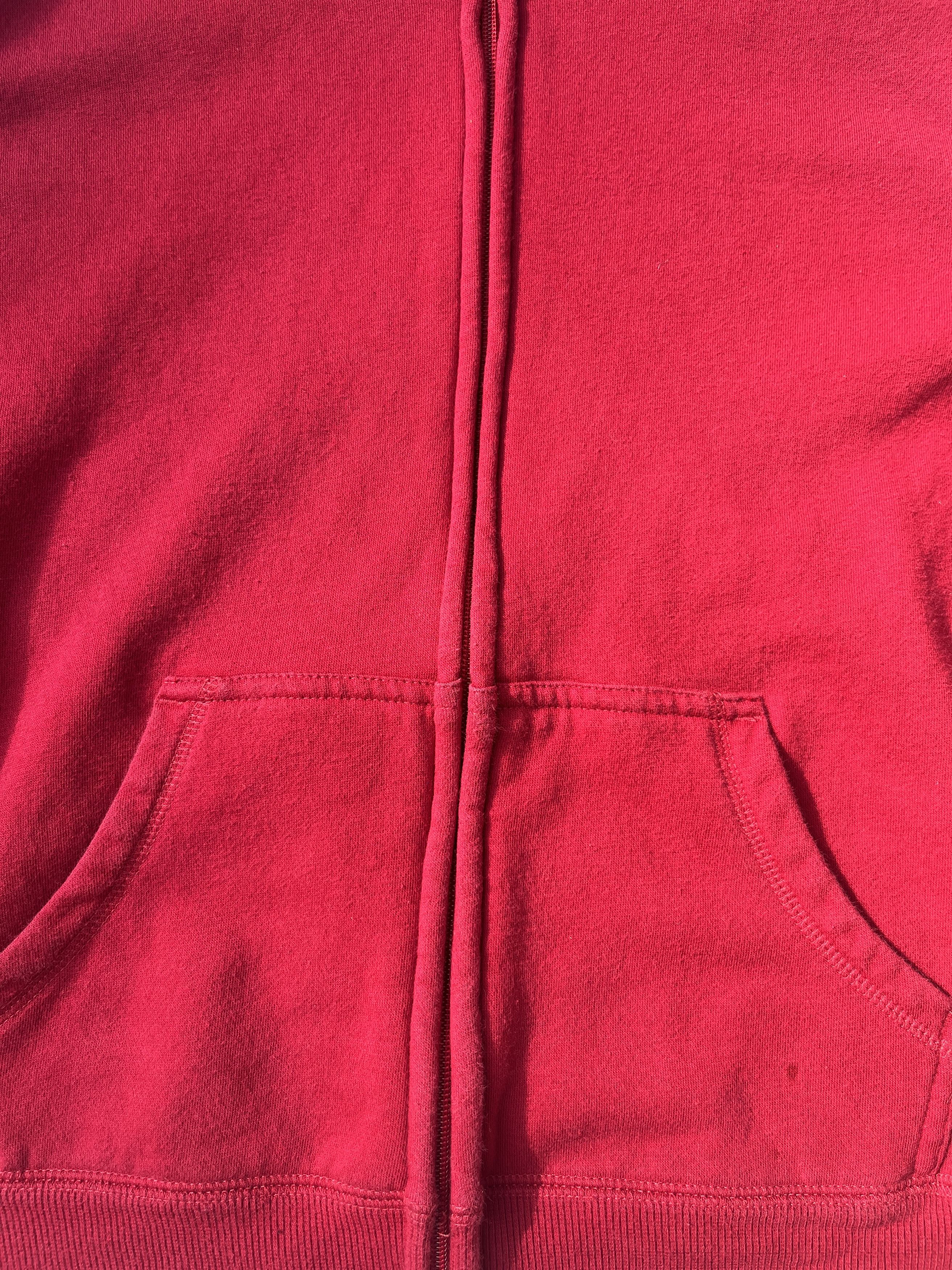 Vintage Blank Y2k Zip Up Red Hoodie Size US M / EU 48-50 / 2 - 3 Thumbnail
